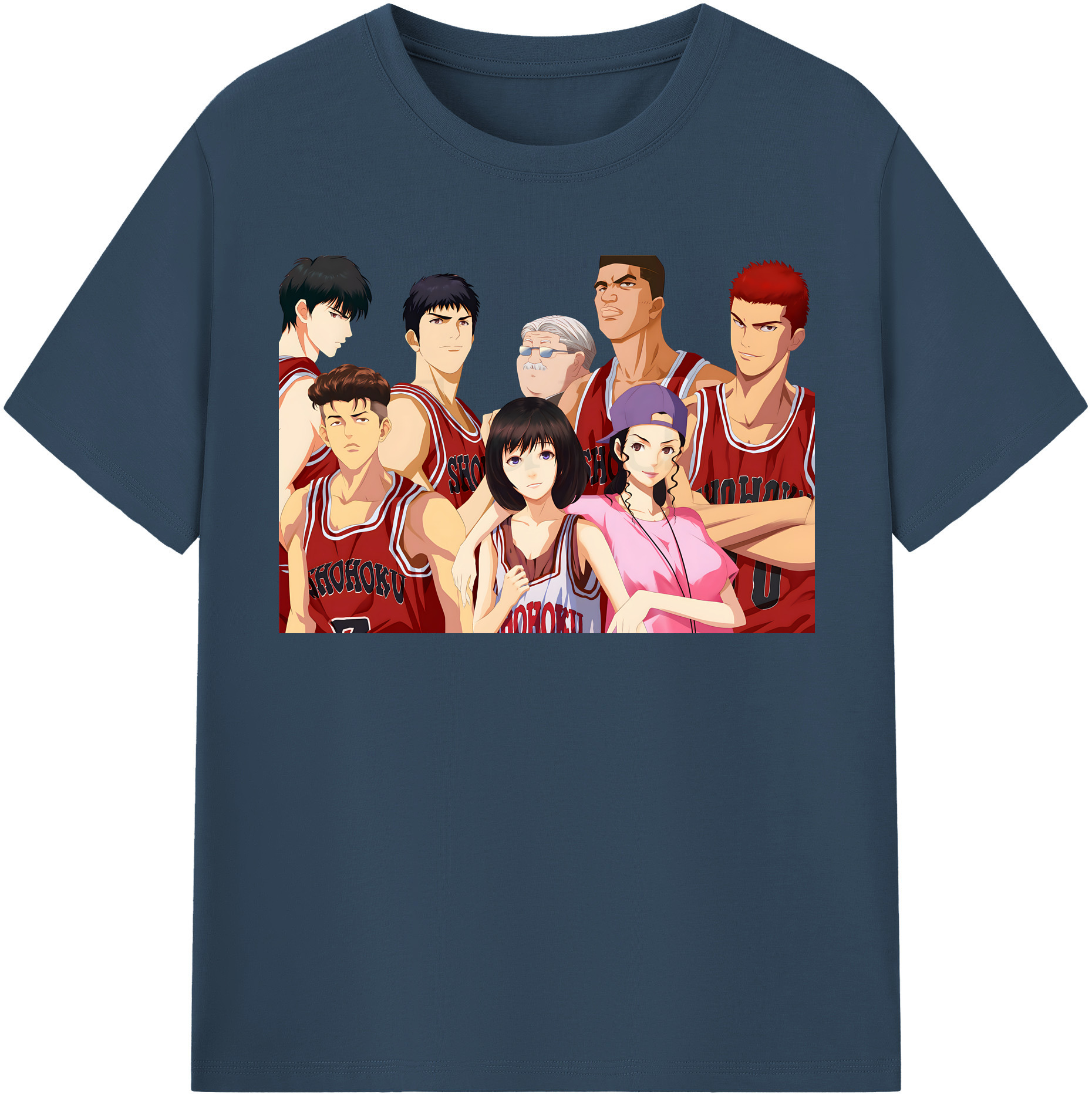 SLAM DUNK／スラムダンク 綿100％半袖Tシャツ（フロントプリント）