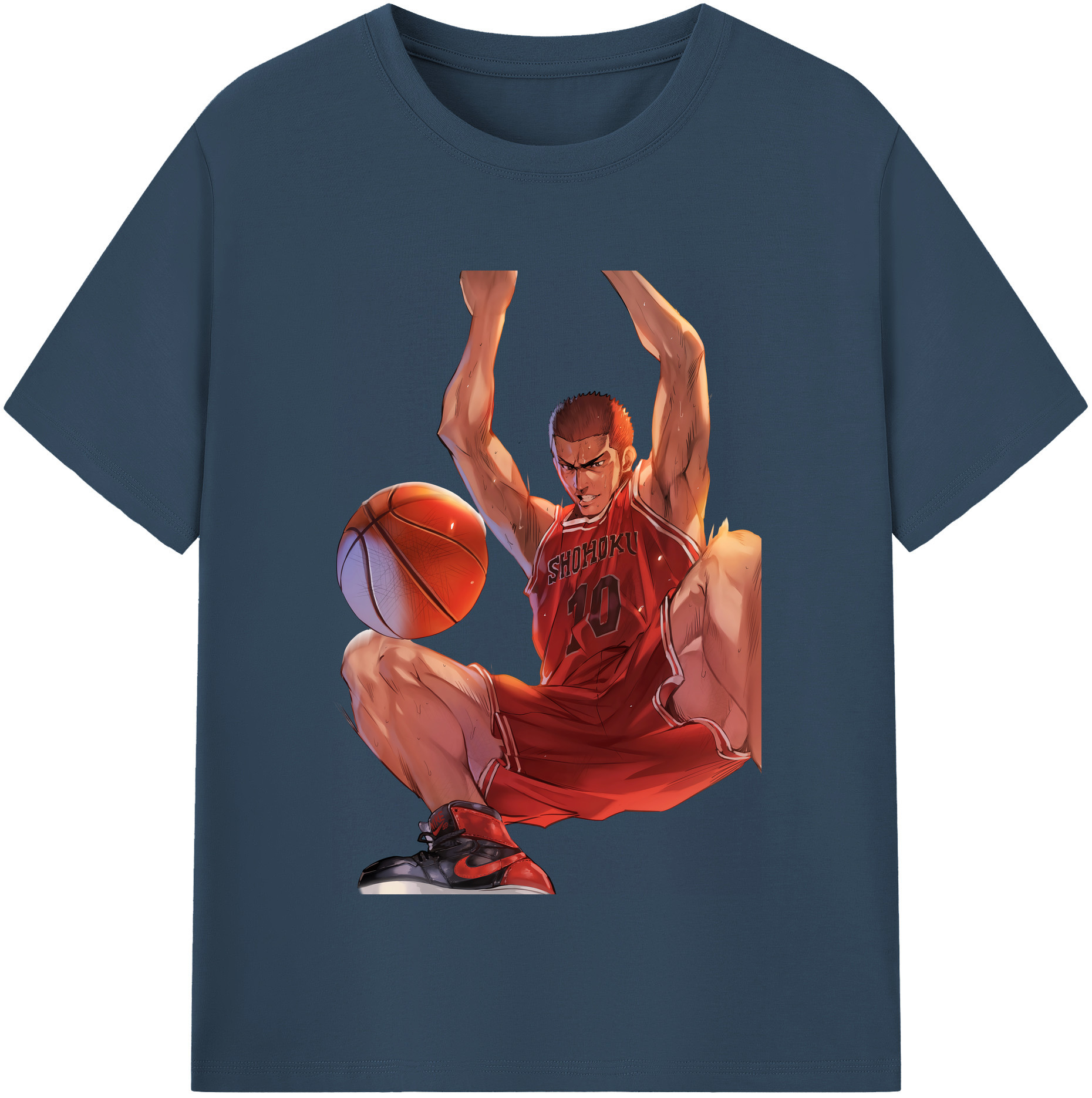 SLAM DUNK／スラムダンク 綿100％半袖Tシャツ（フロントプリント）