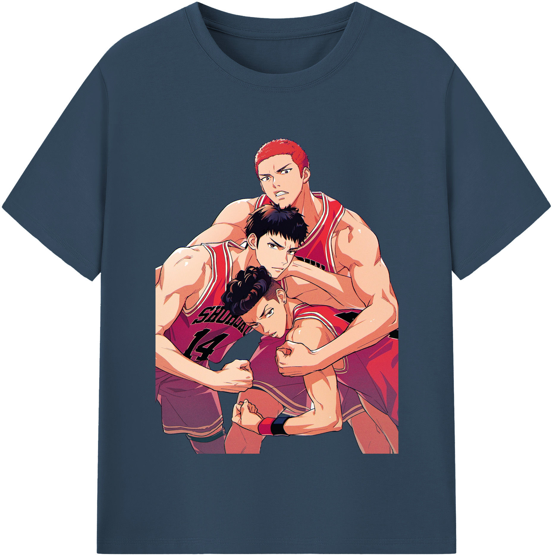 SLAM DUNK／スラムダンク 綿100％半袖Tシャツ（フロントプリント）