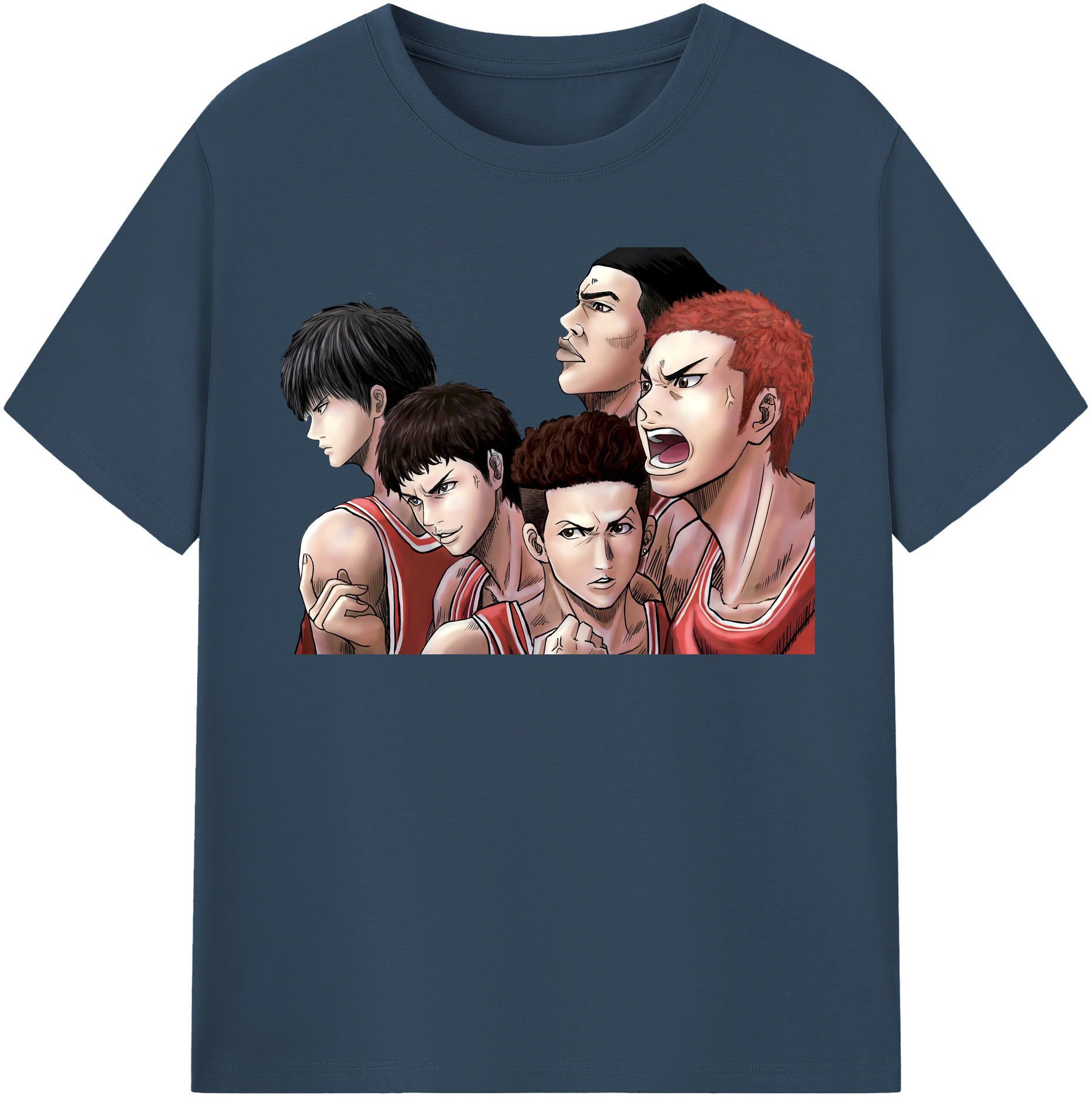 SLAM DUNK／スラムダンク 綿100％半袖Tシャツ（フロントプリント）