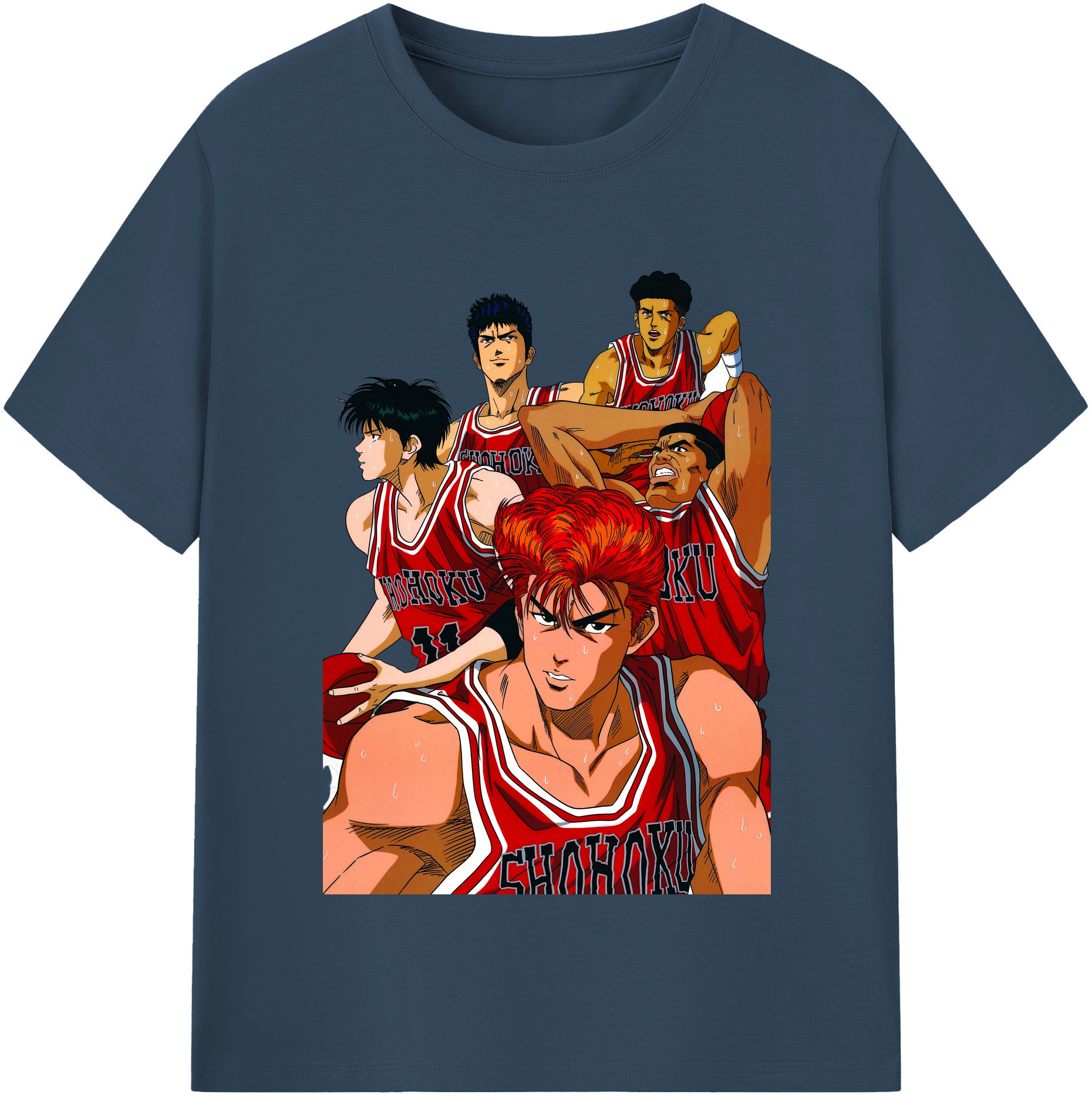 SLAM DUNK／スラムダンク 綿100％半袖Tシャツ（フロントプリント）
