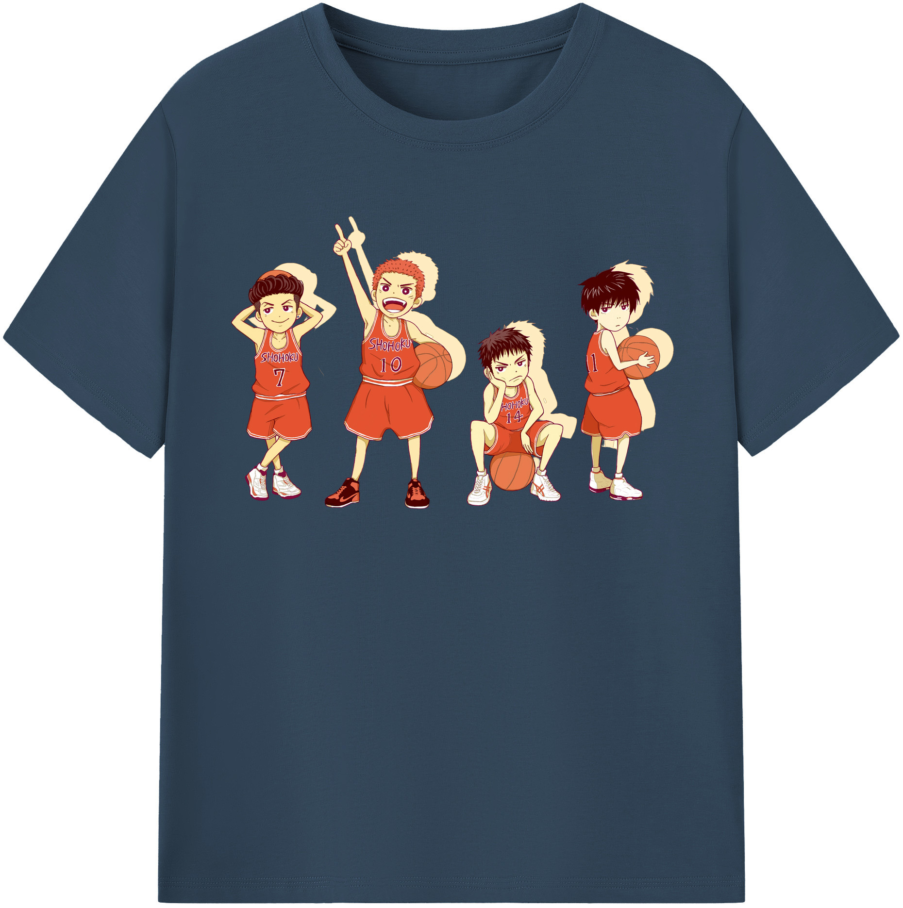 SLAM DUNK／スラムダンク 綿100％半袖Tシャツ（フロントプリント）