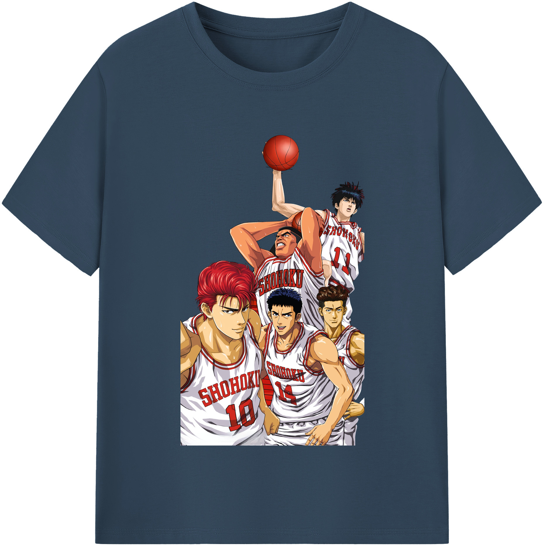 SLAM DUNK／スラムダンク 綿100％半袖Tシャツ（フロントプリント）