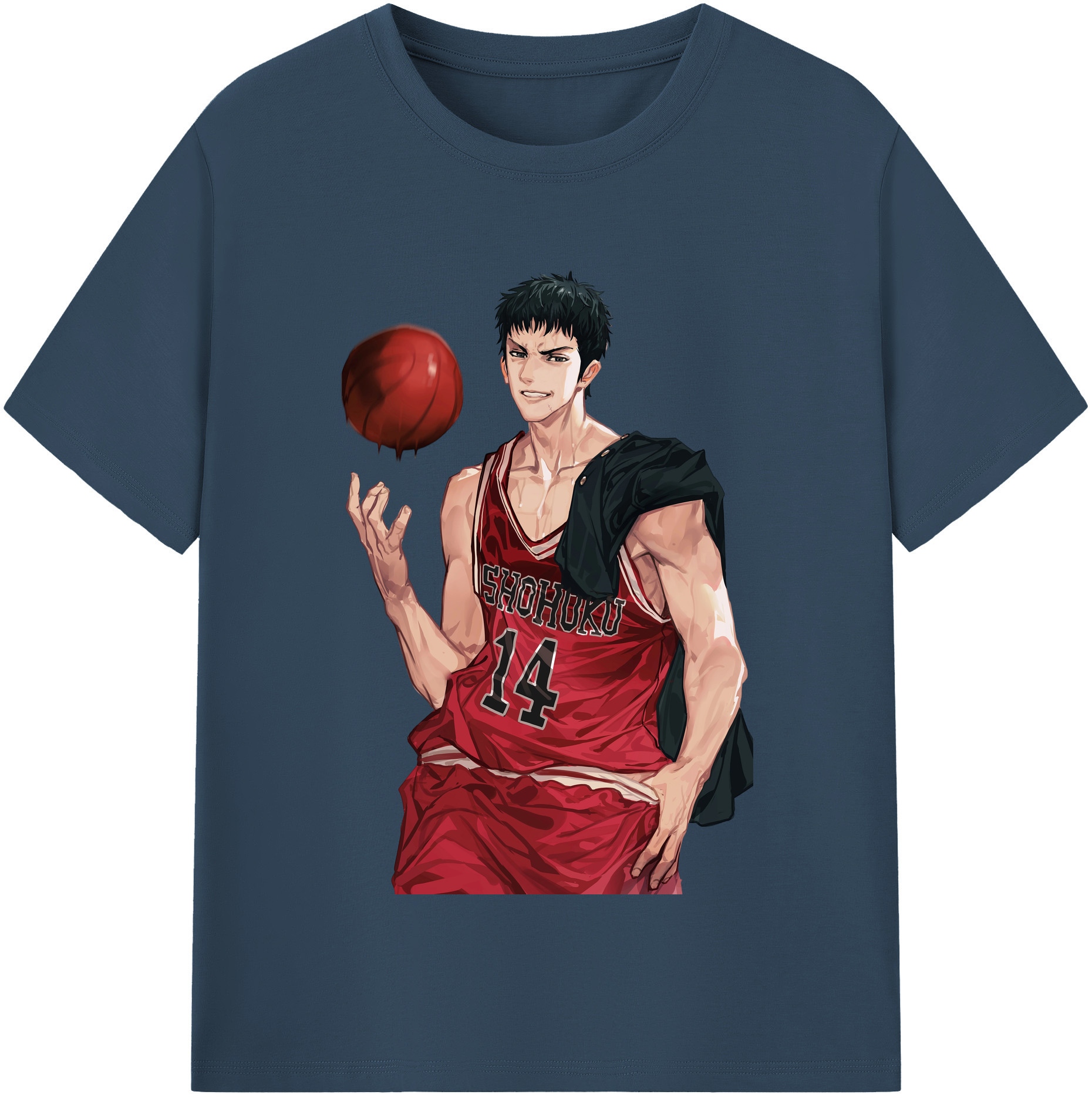 SLAM DUNK／スラムダンク 綿100％半袖Tシャツ（フロントプリント）