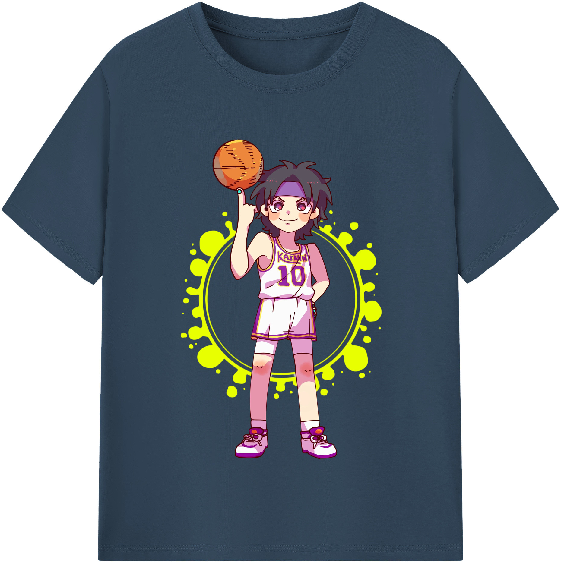 SLAM DUNK／スラムダンク 綿100％半袖Tシャツ（フロントプリント）