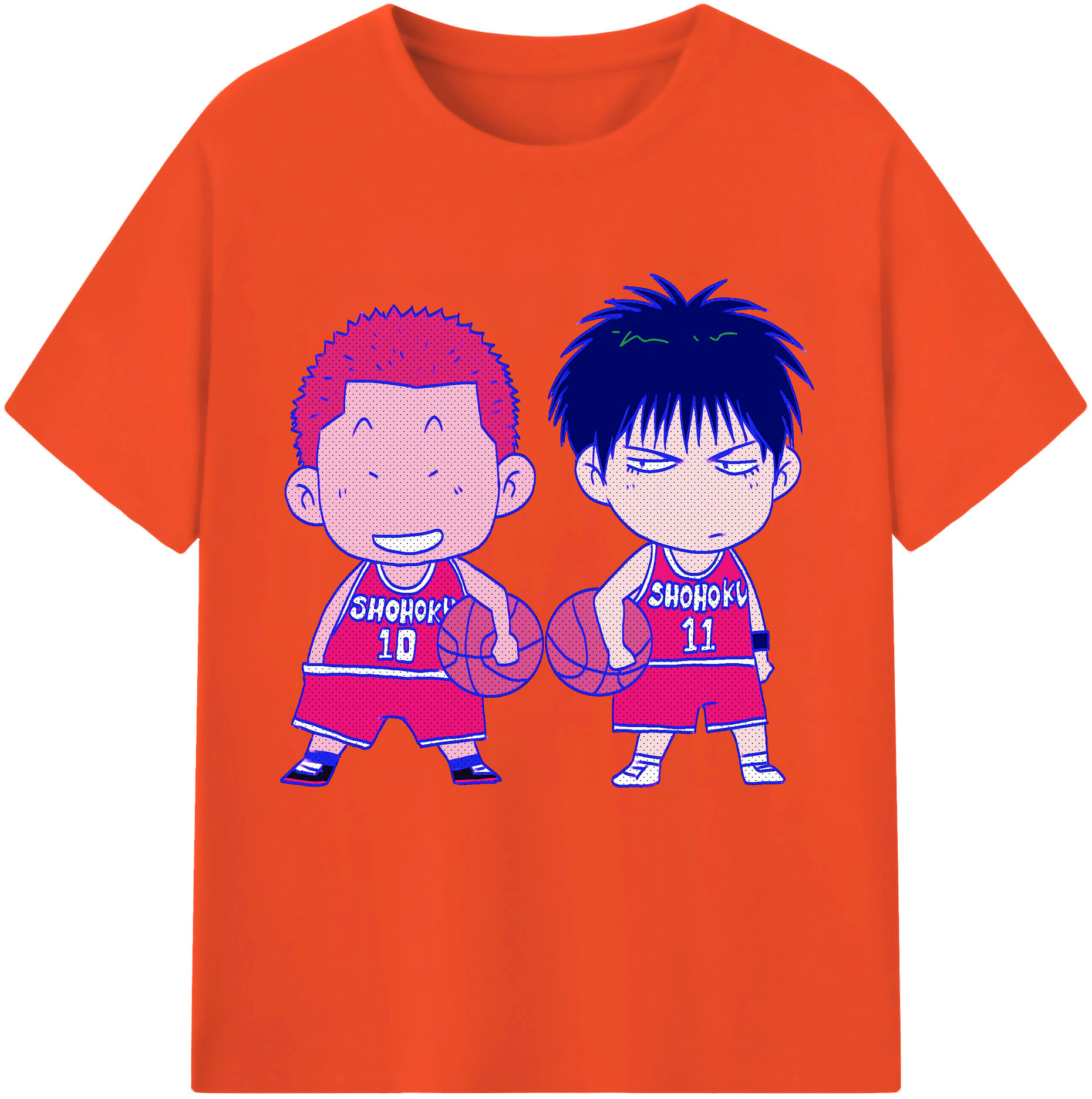 SLAM DUNK／スラムダンク 綿100％半袖Tシャツ（フロントプリント）