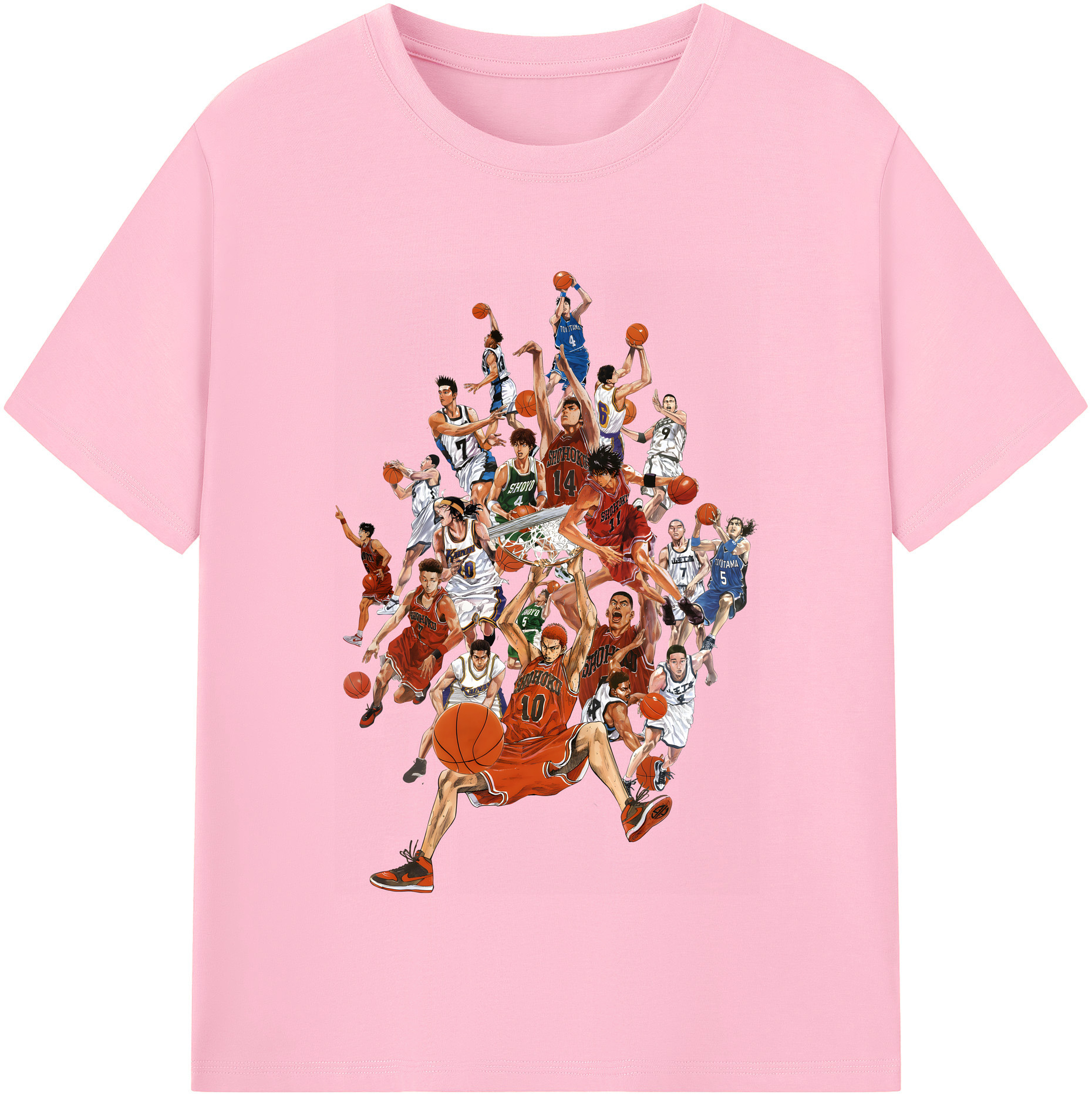 SLAM DUNK／スラムダンク 綿100％半袖Tシャツ（フロントプリント）