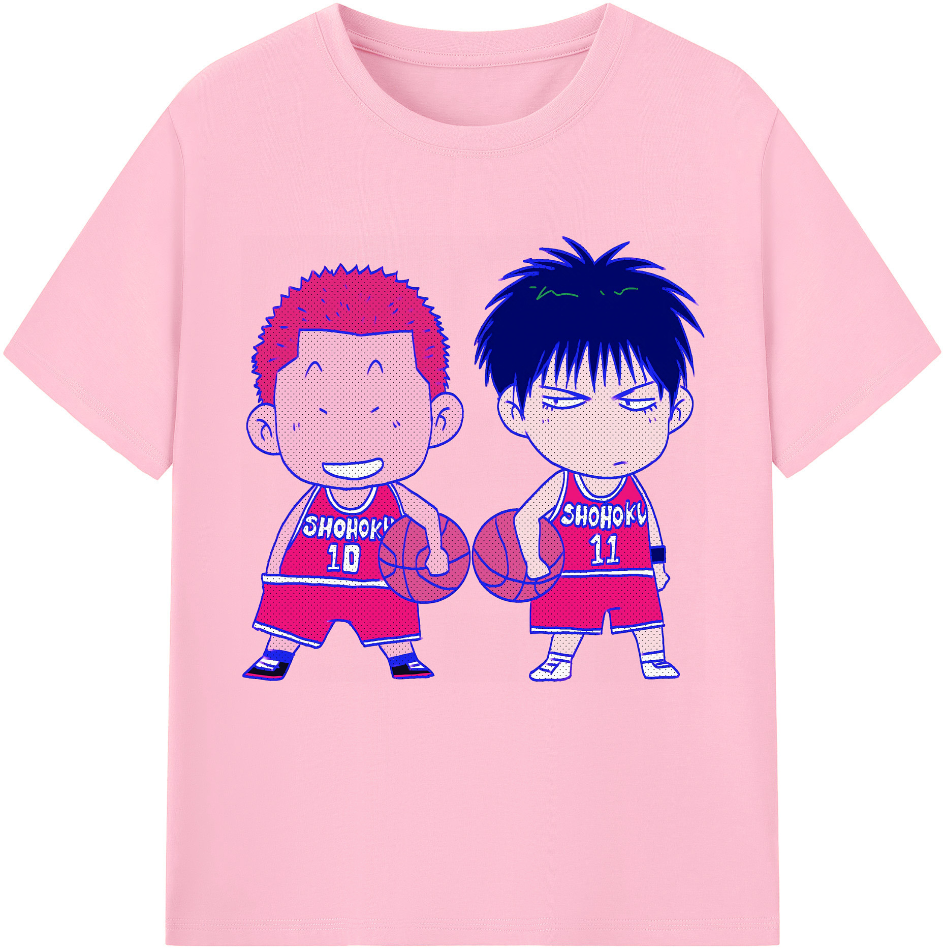 SLAM DUNK／スラムダンク 綿100％半袖Tシャツ（フロントプリント）