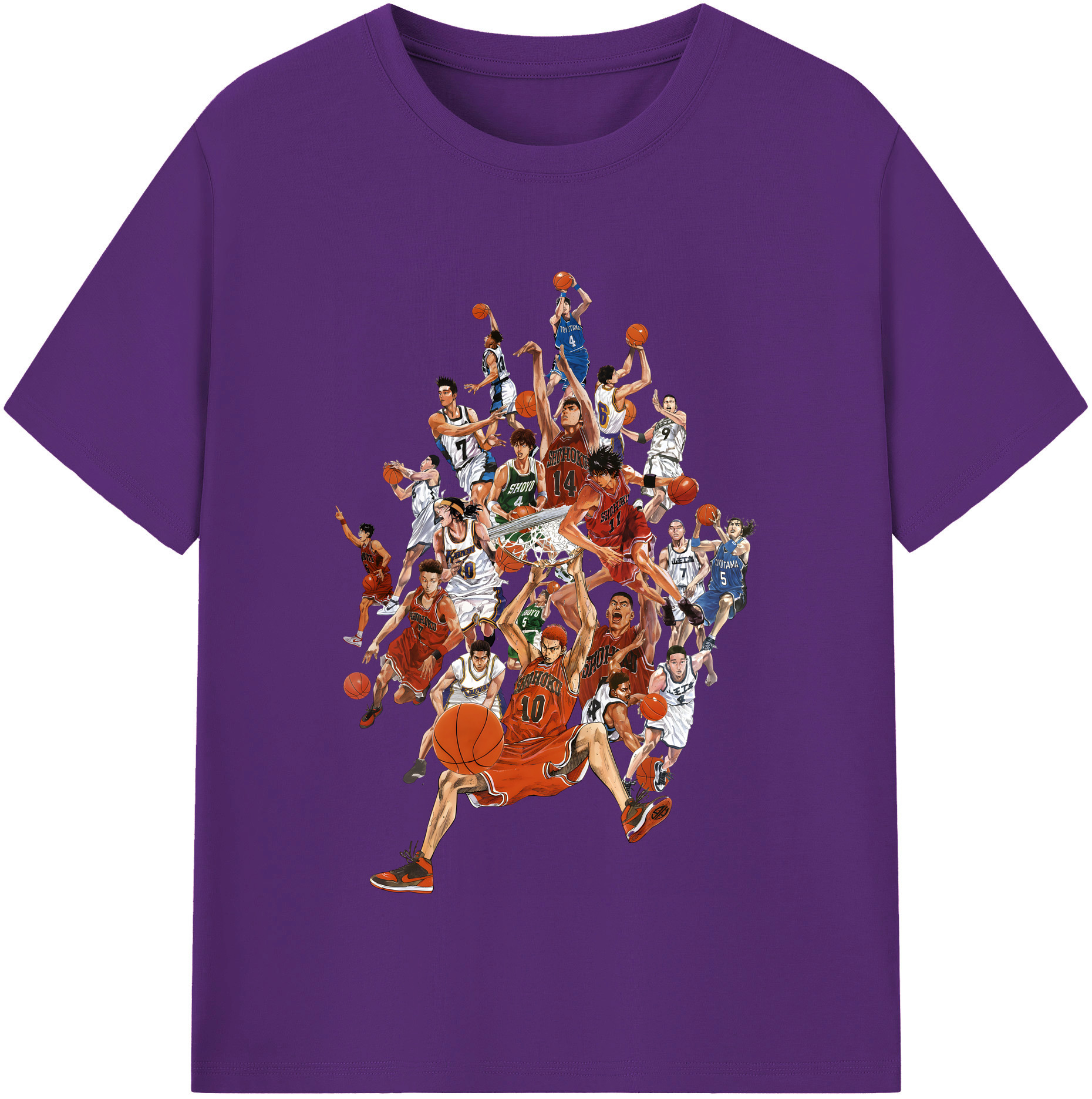 SLAM DUNK／スラムダンク 綿100％半袖Tシャツ（フロントプリント）