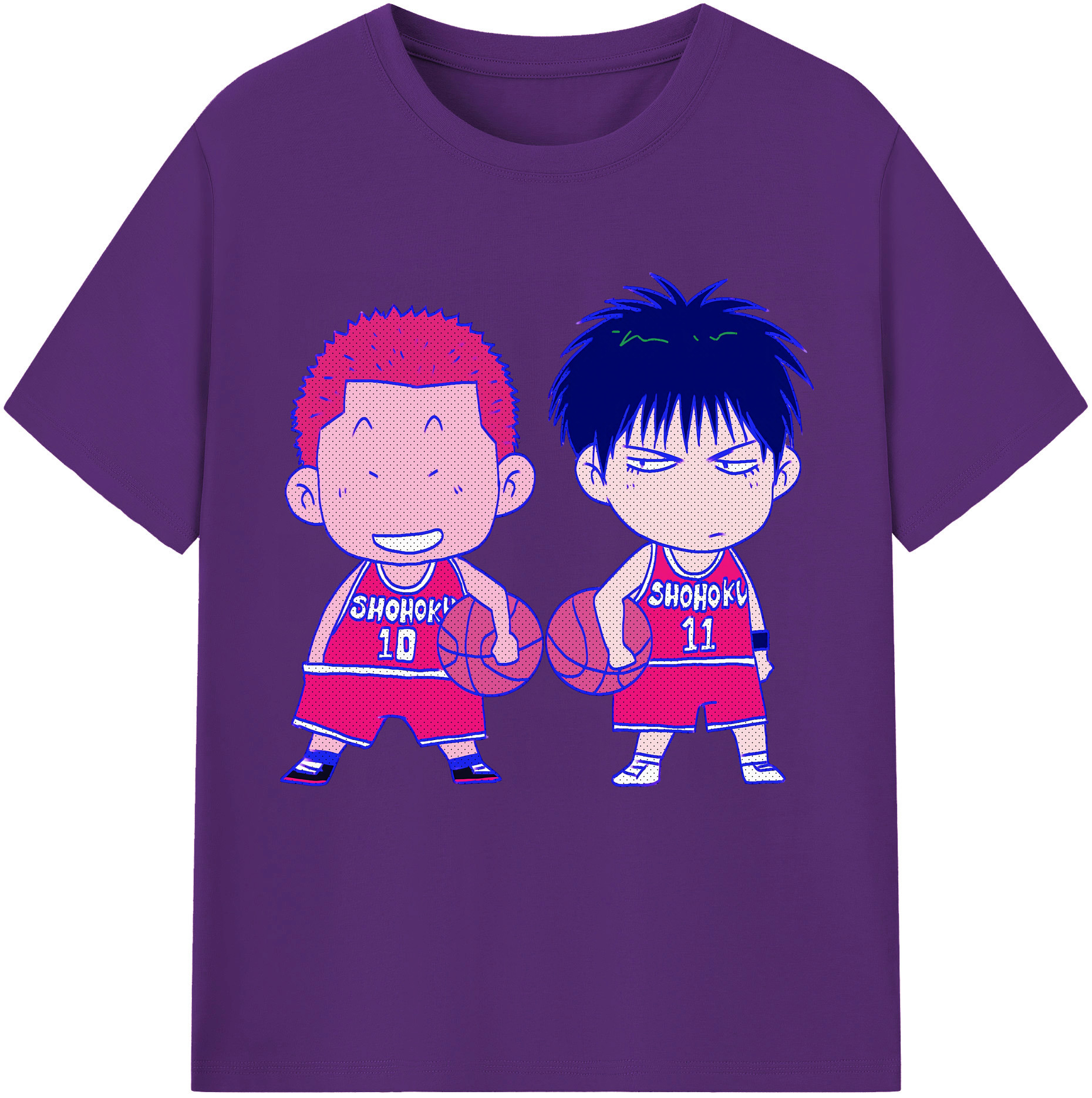 SLAM DUNK／スラムダンク 綿100％半袖Tシャツ（フロントプリント）