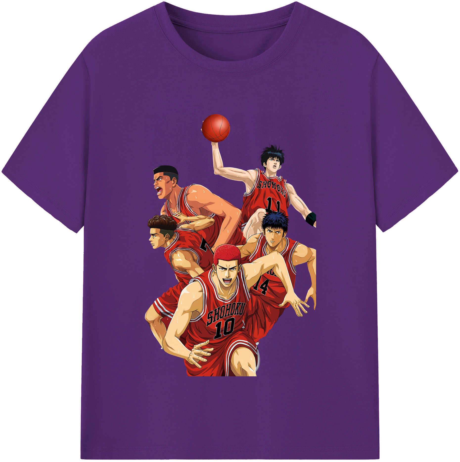 SLAM DUNK／スラムダンク 綿100％半袖Tシャツ（フロントプリント）