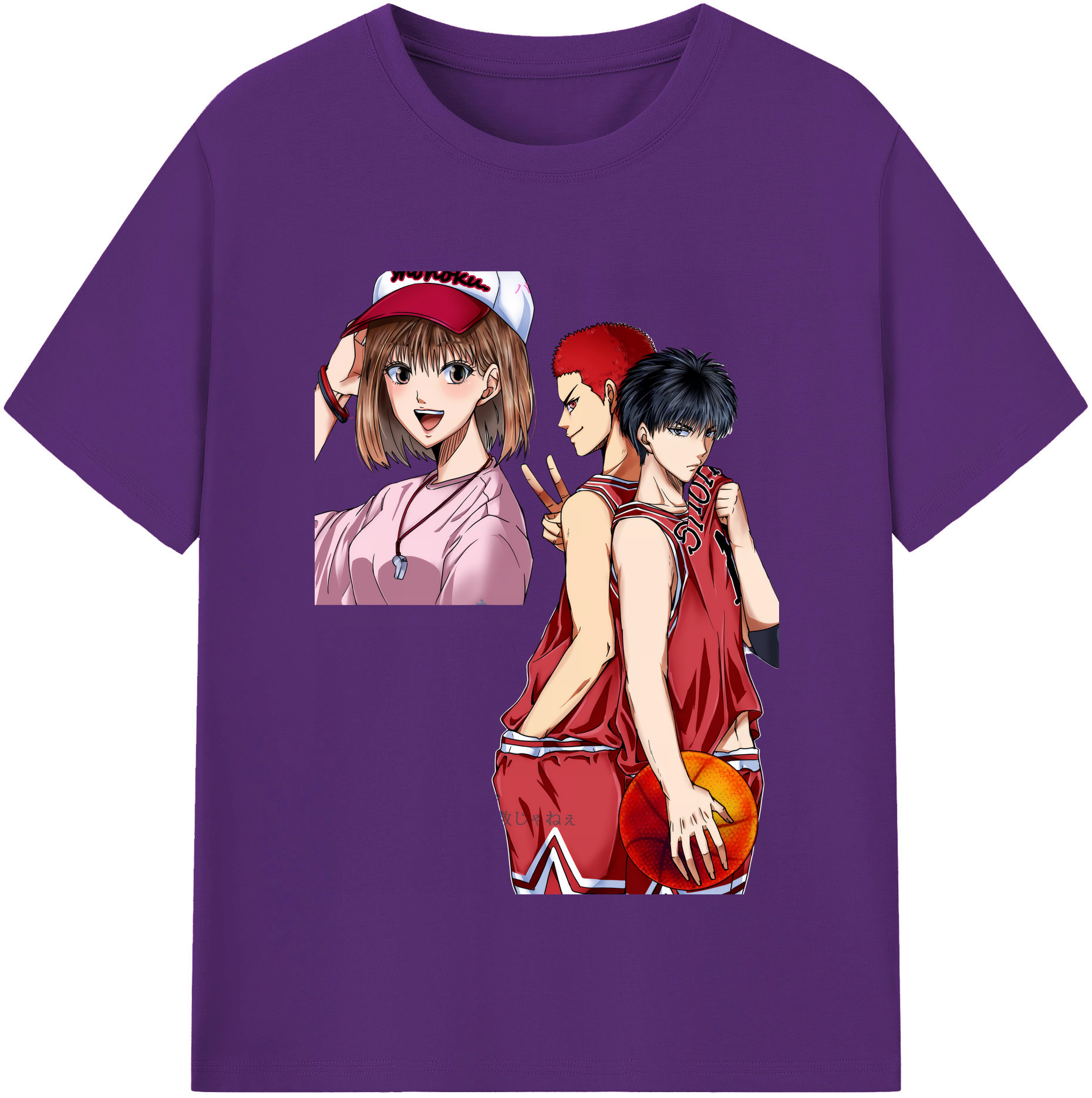 SLAM DUNK／スラムダンク 綿100％半袖Tシャツ（フロントプリント）
