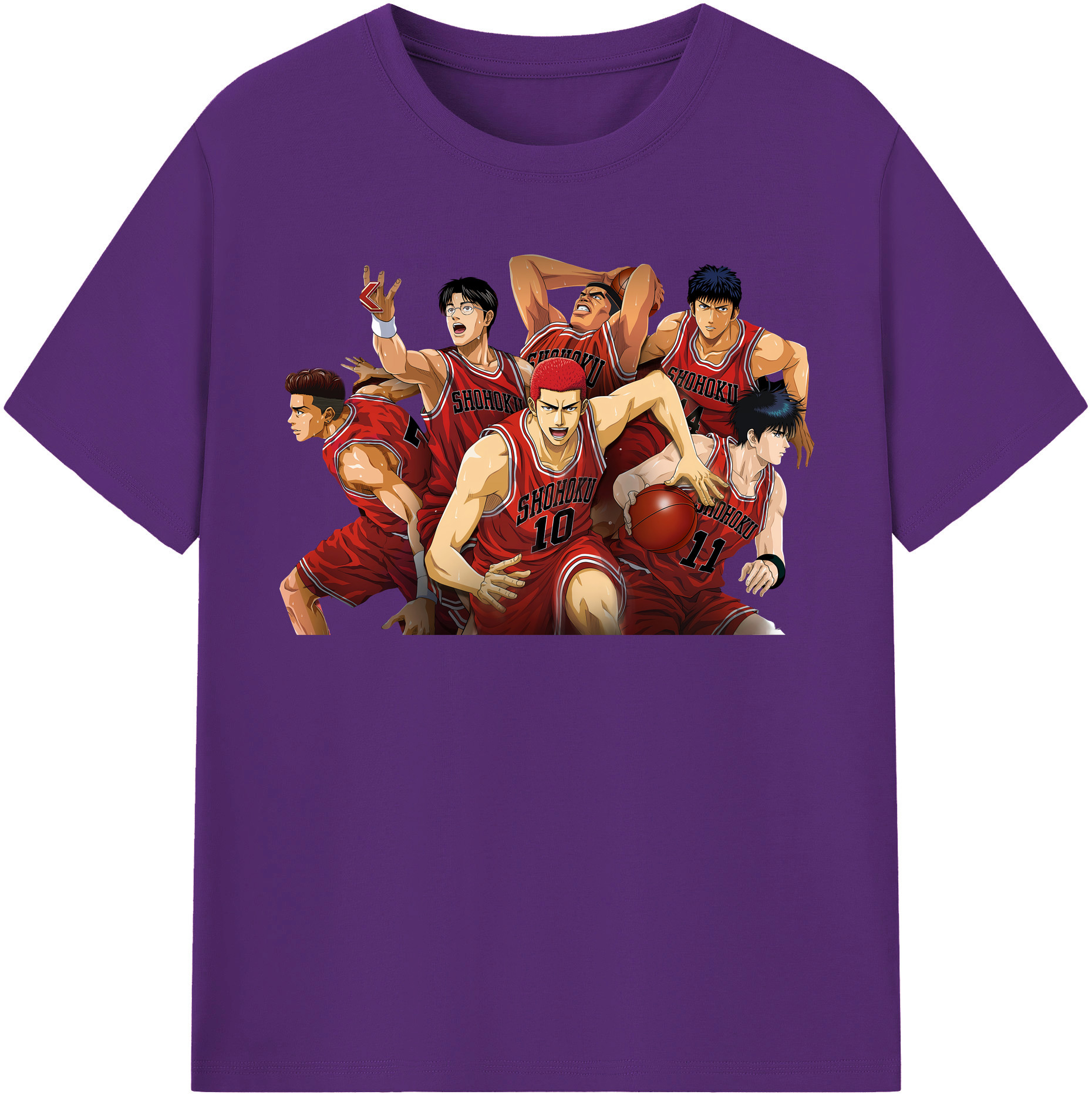 SLAM DUNK／スラムダンク 綿100％半袖Tシャツ（フロントプリント）