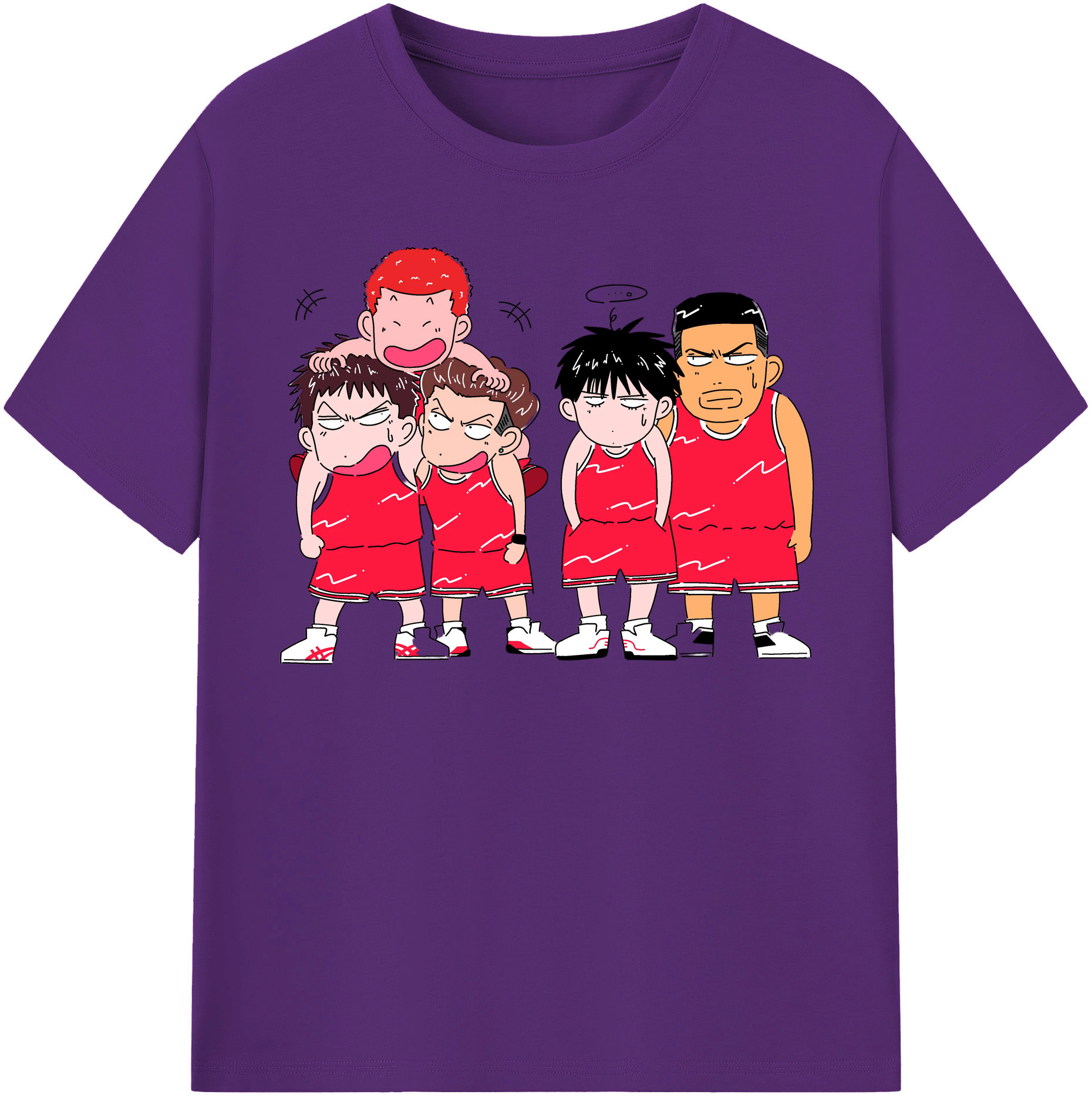 SLAM DUNK／スラムダンク 綿100％半袖Tシャツ（フロントプリント）