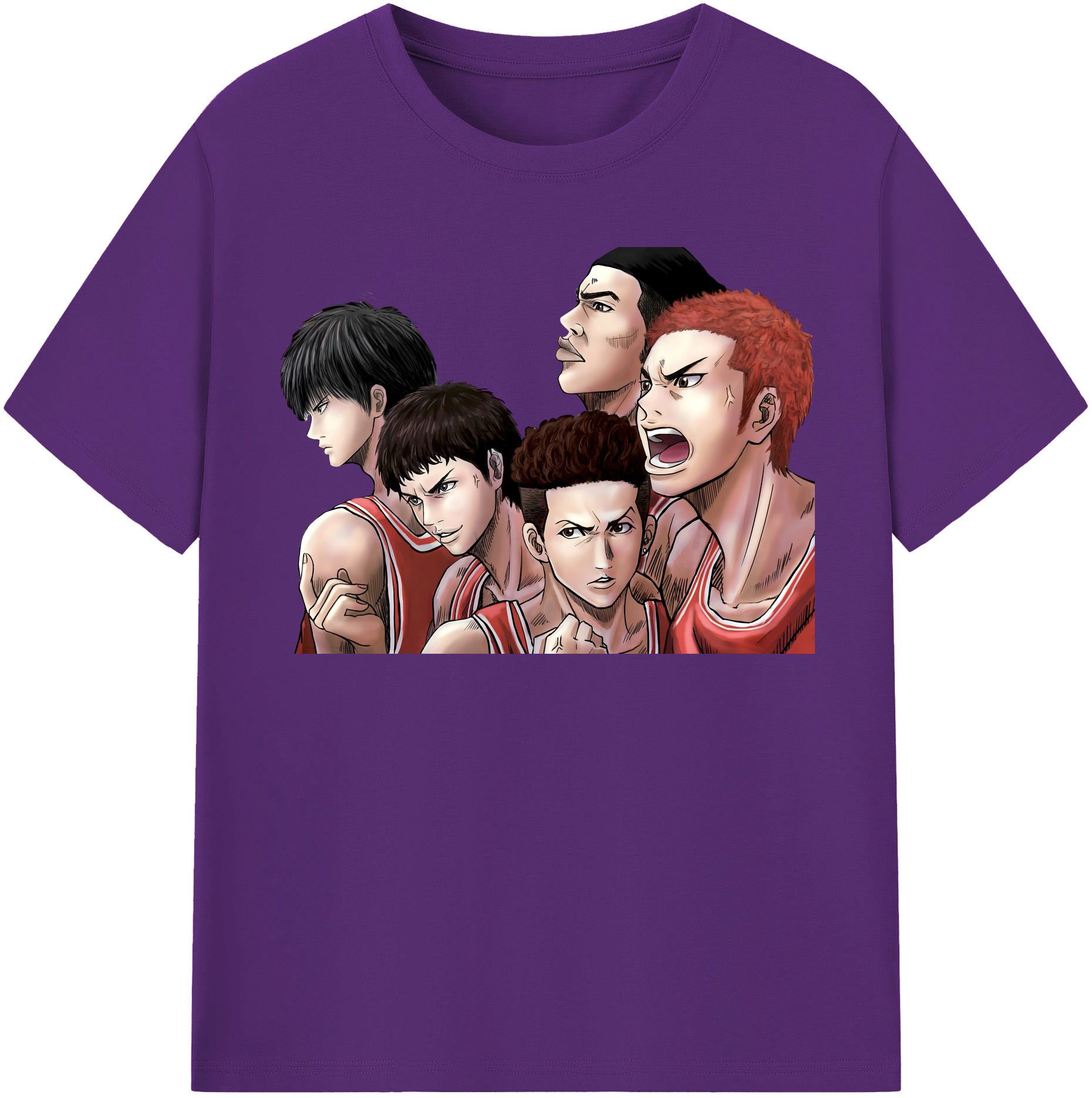 SLAM DUNK／スラムダンク 綿100％半袖Tシャツ（フロントプリント）