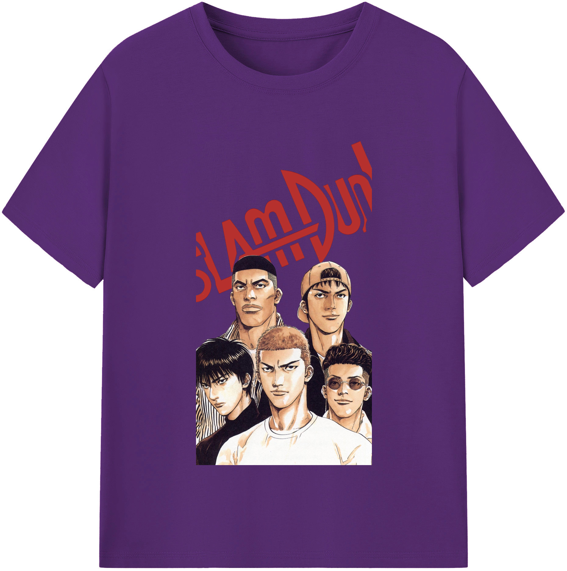 SLAM DUNK／スラムダンク 綿100％半袖Tシャツ（フロントプリント）