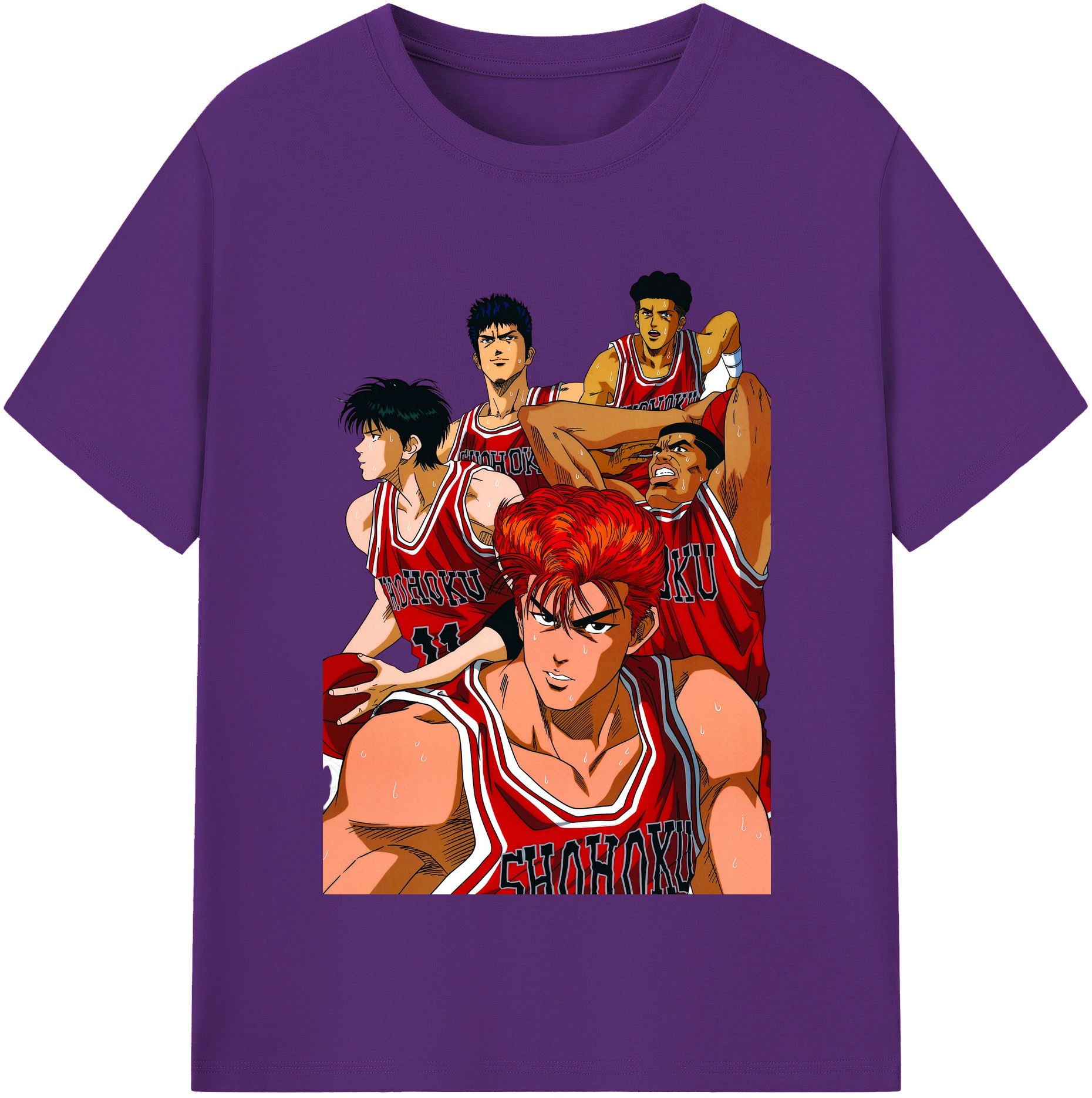 SLAM DUNK／スラムダンク 綿100％半袖Tシャツ（フロントプリント）