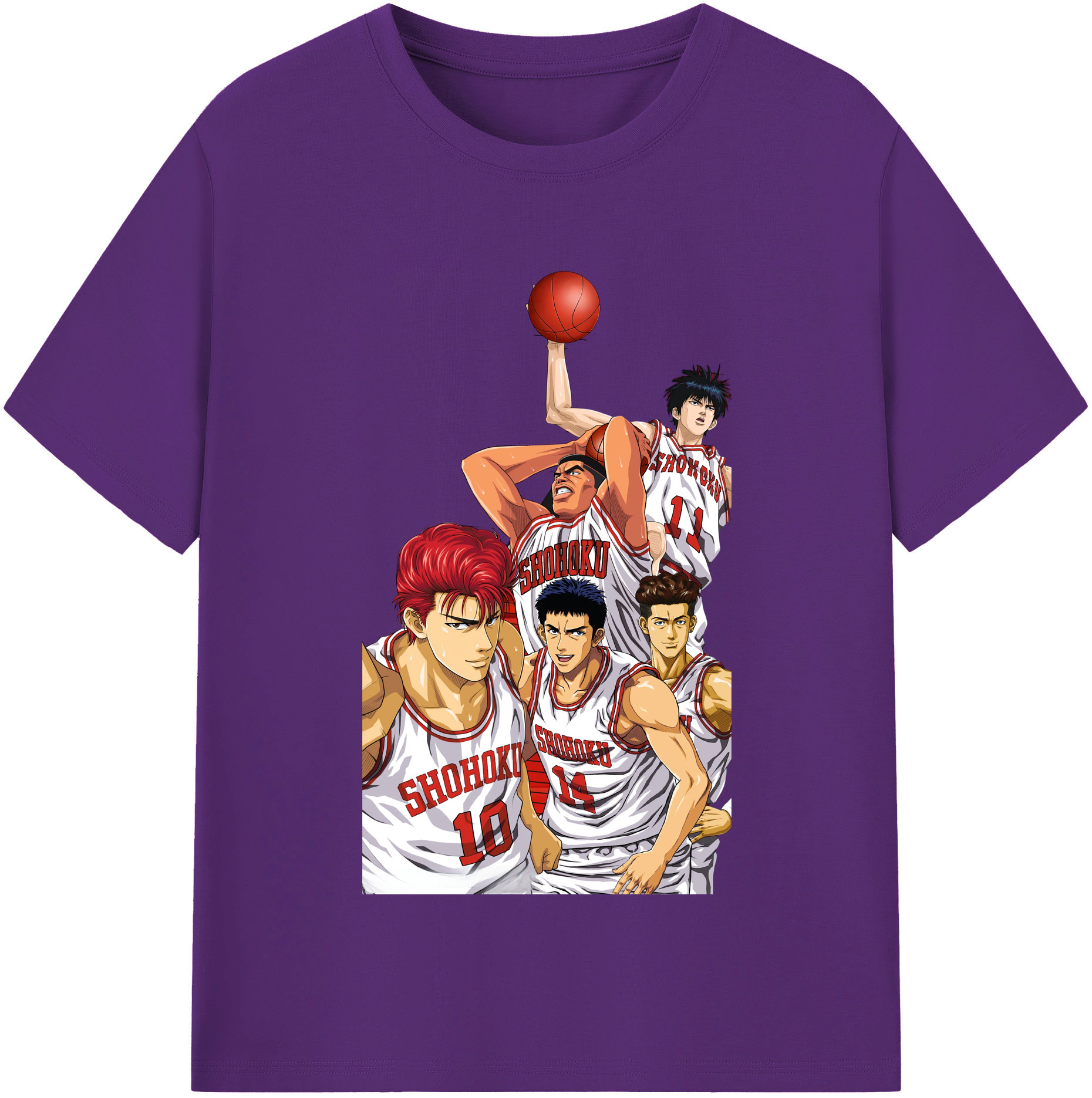 SLAM DUNK／スラムダンク 綿100％半袖Tシャツ（フロントプリント）