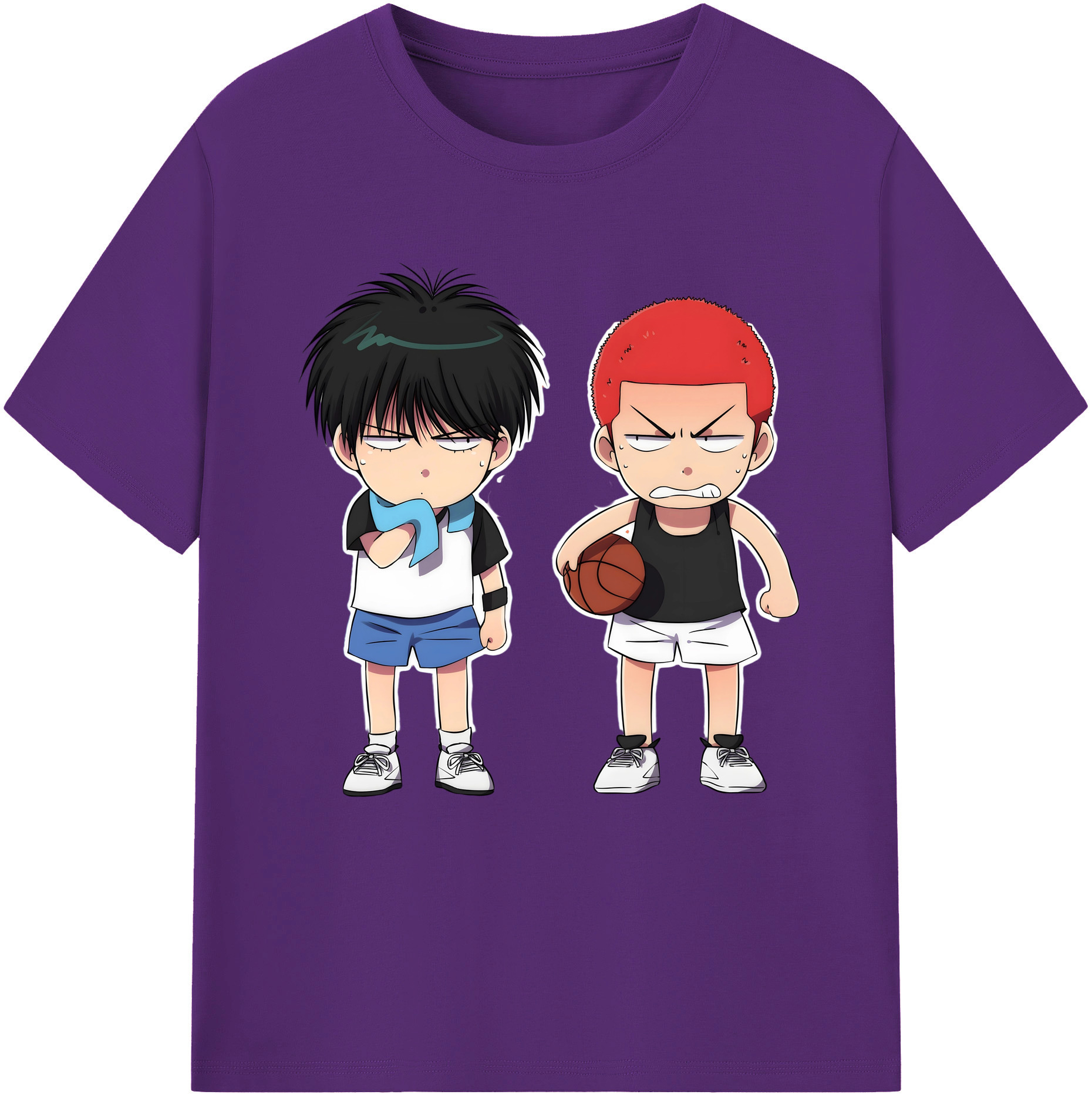 SLAM DUNK／スラムダンク 綿100％半袖Tシャツ（フロントプリント）