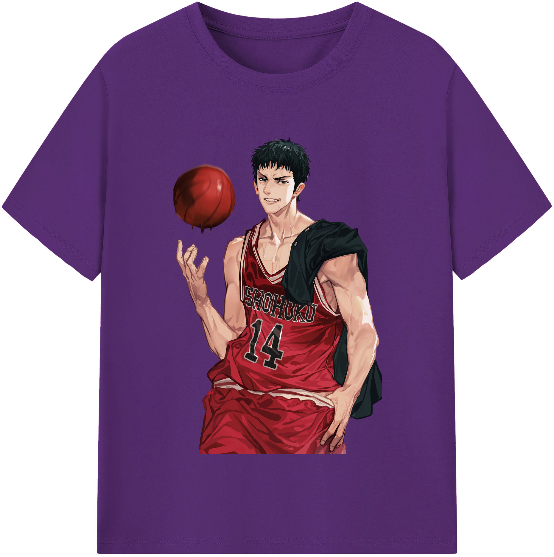 SLAM DUNK／スラムダンク 綿100％半袖Tシャツ（フロントプリント）