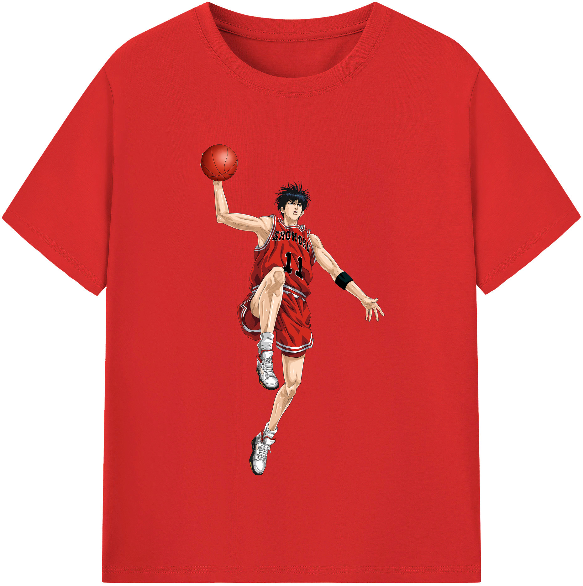 SLAM DUNK／スラムダンク 綿100％半袖Tシャツ（フロントプリント）