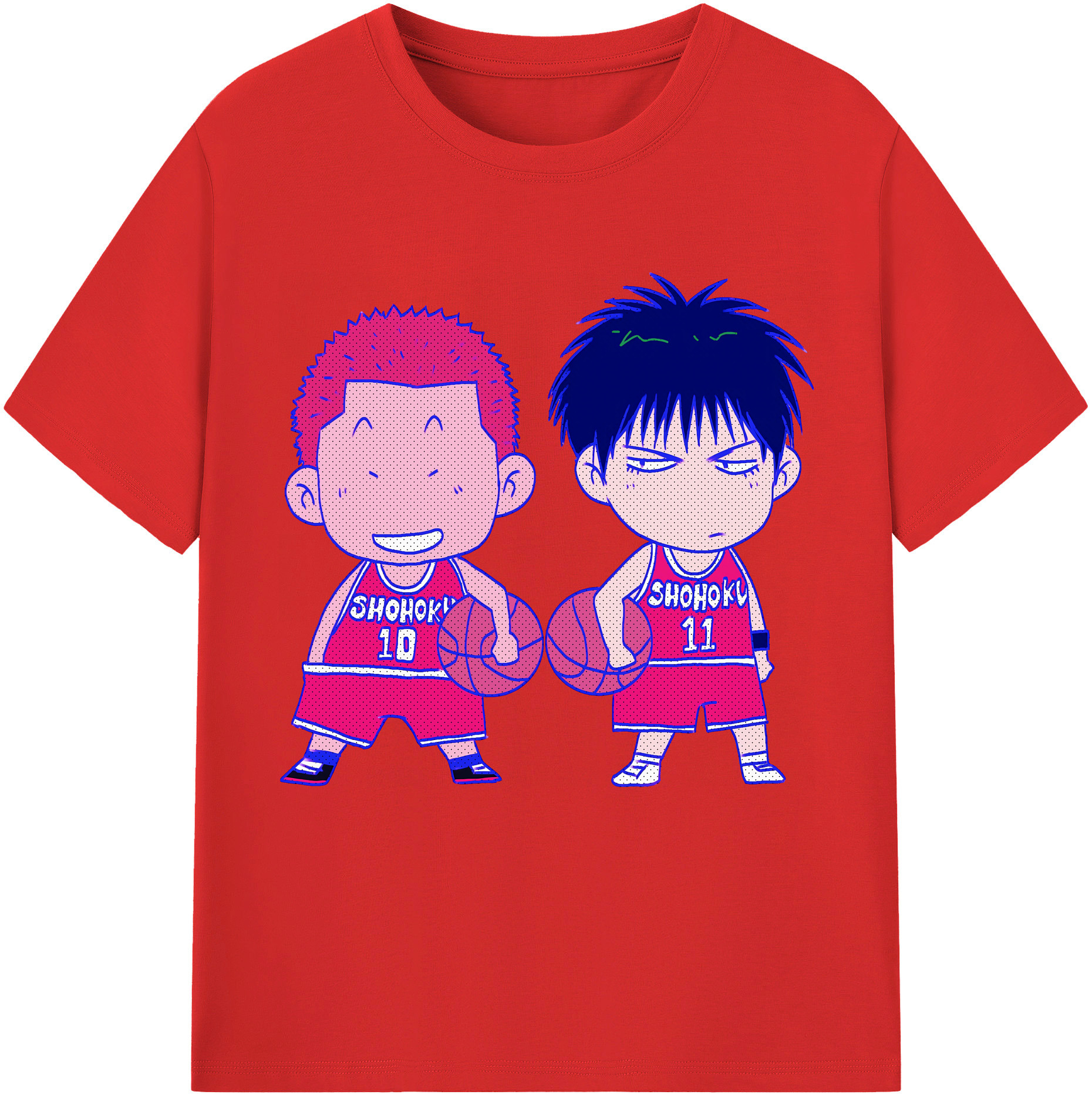 SLAM DUNK／スラムダンク 綿100％半袖Tシャツ（フロントプリント）