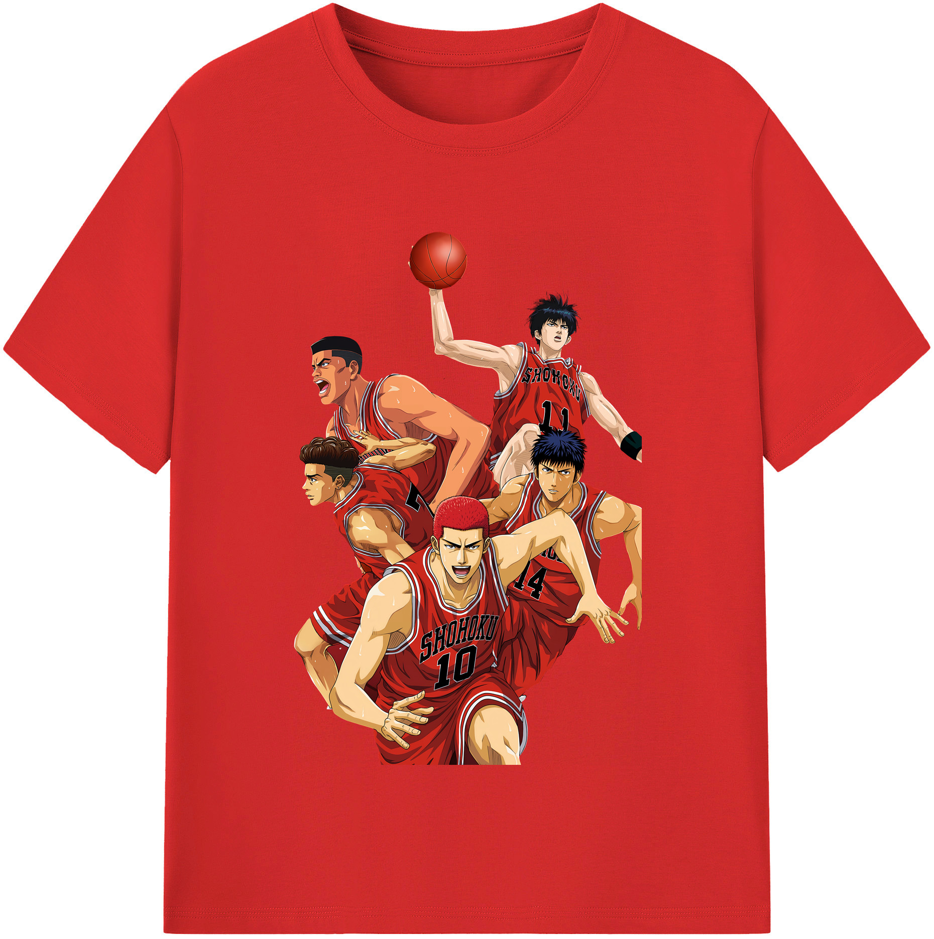 SLAM DUNK／スラムダンク 綿100％半袖Tシャツ（フロントプリント）