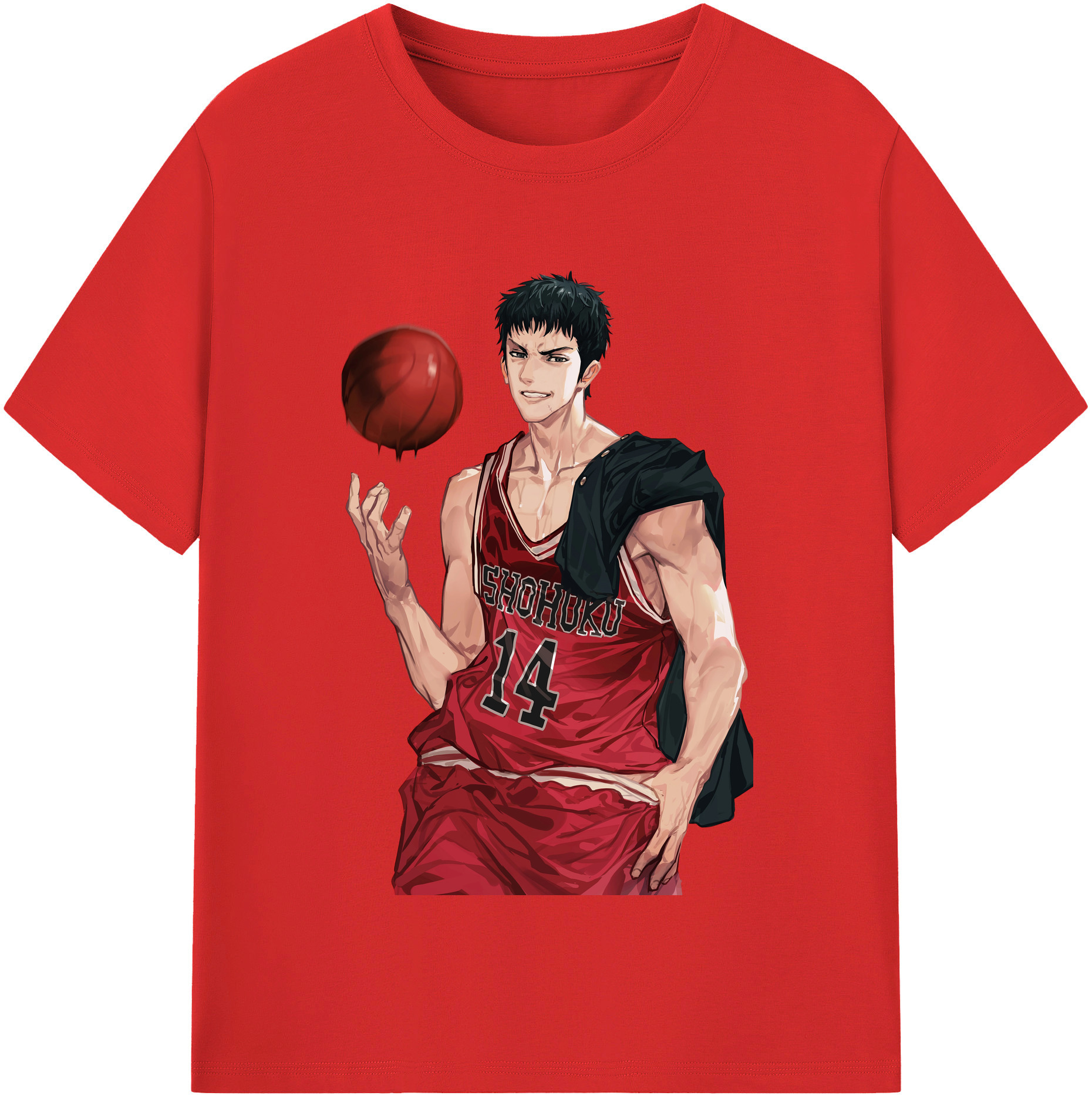 SLAM DUNK／スラムダンク 綿100％半袖Tシャツ（フロントプリント）