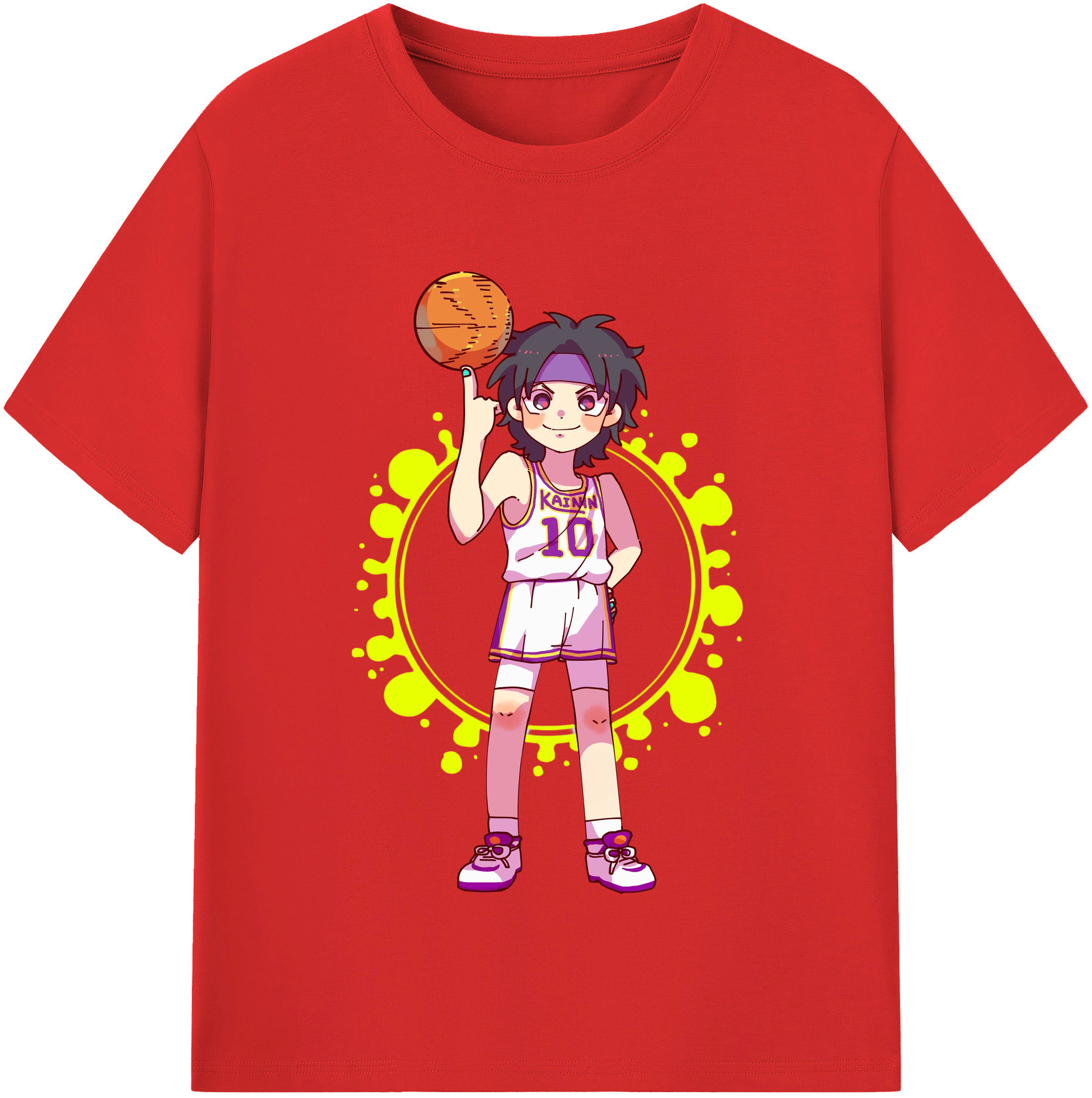 SLAM DUNK／スラムダンク 綿100％半袖Tシャツ（フロントプリント）