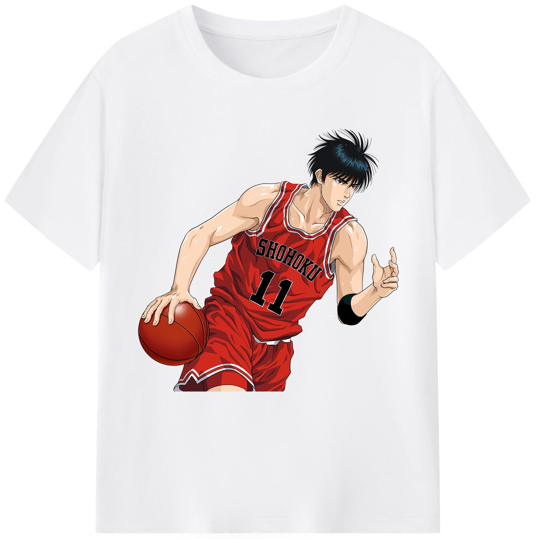 SLAM DUNK／スラムダンク 綿100％半袖Tシャツ（フロントプリント）