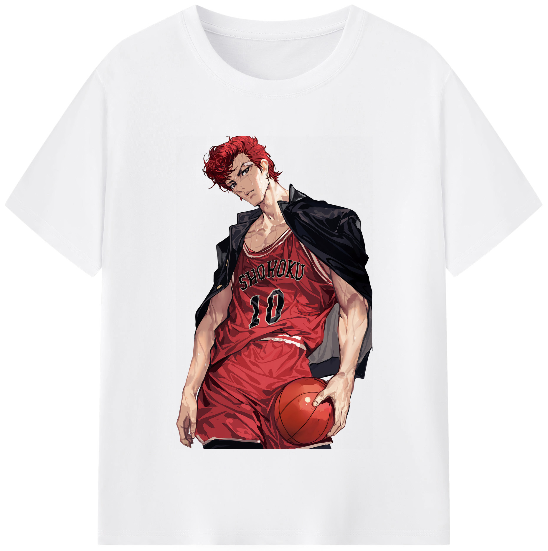 SLAM DUNK／スラムダンク 綿100％半袖Tシャツ（フロントプリント）