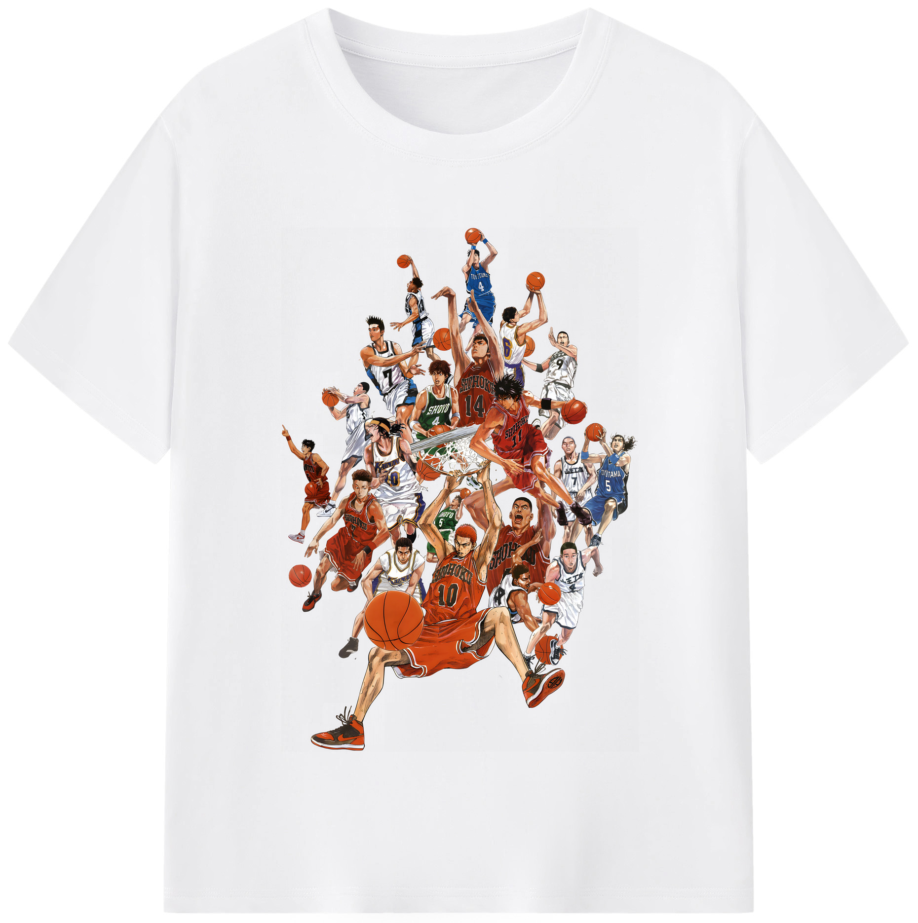 SLAM DUNK／スラムダンク 綿100％半袖Tシャツ（フロントプリント）