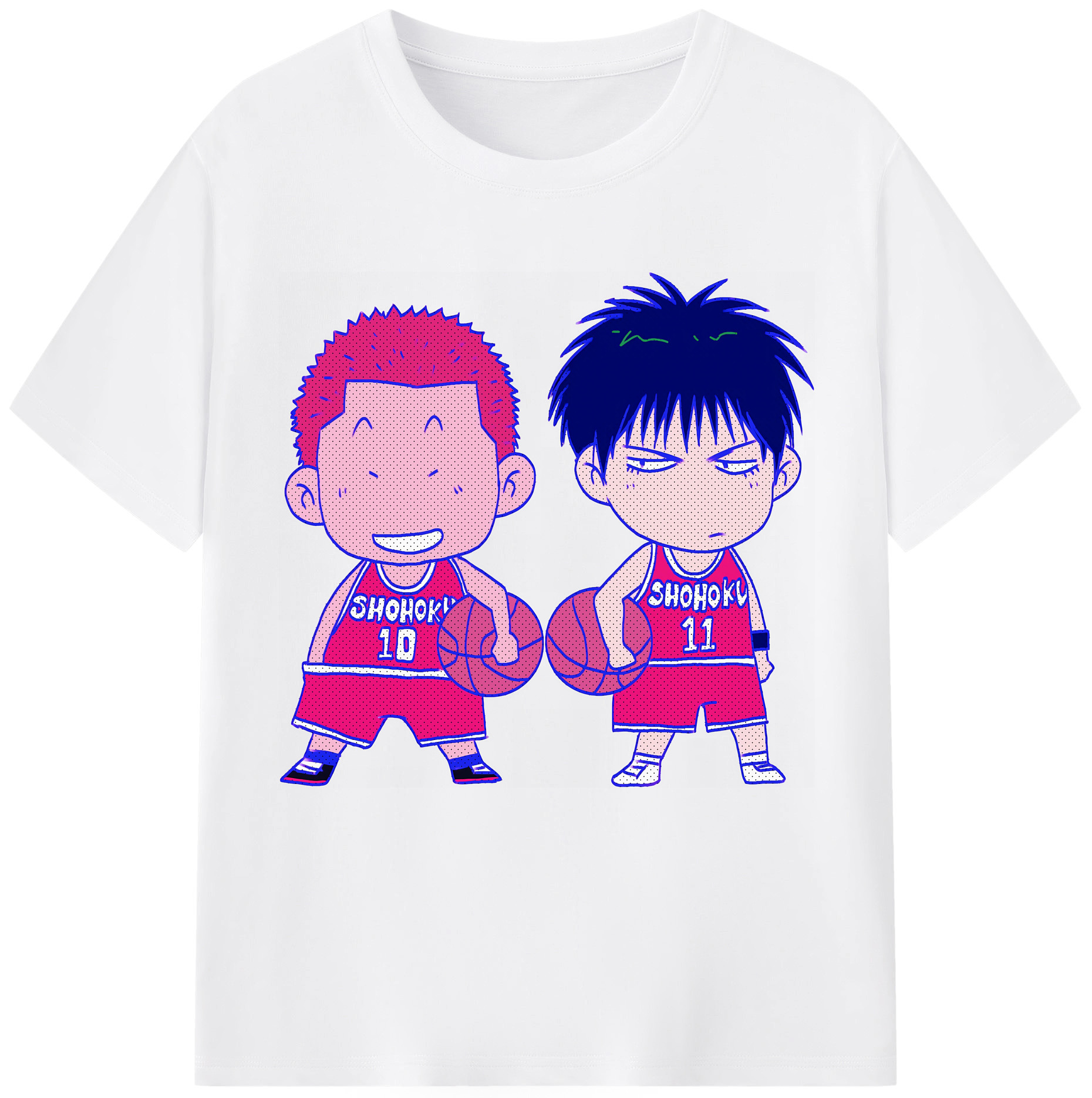 SLAM DUNK／スラムダンク 綿100％半袖Tシャツ（フロントプリント）