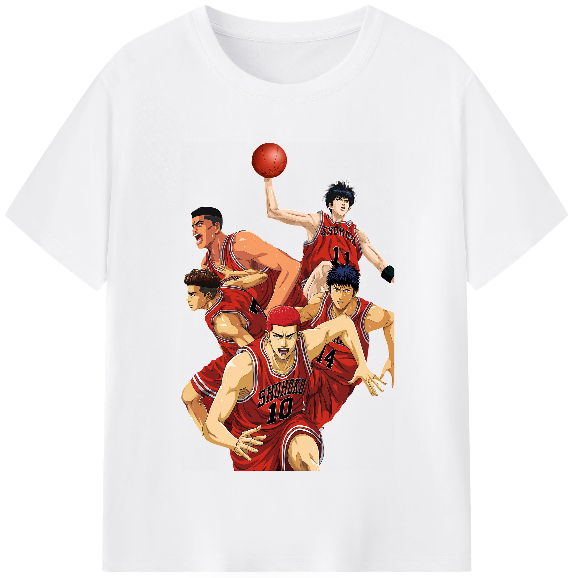 SLAM DUNK／スラムダンク 綿100％半袖Tシャツ（フロントプリント）