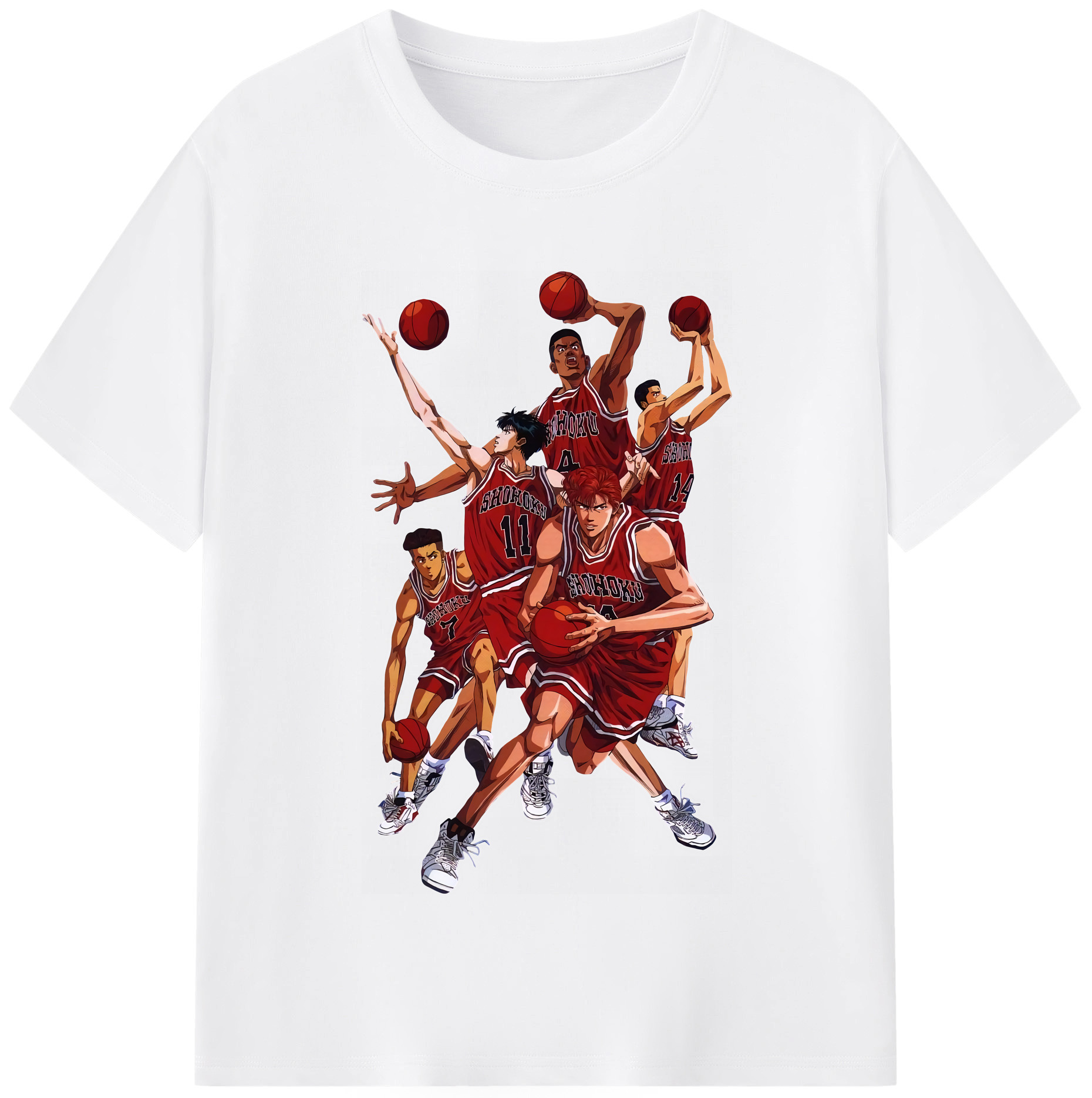 SLAM DUNK／スラムダンク 綿100％半袖Tシャツ（フロントプリント）