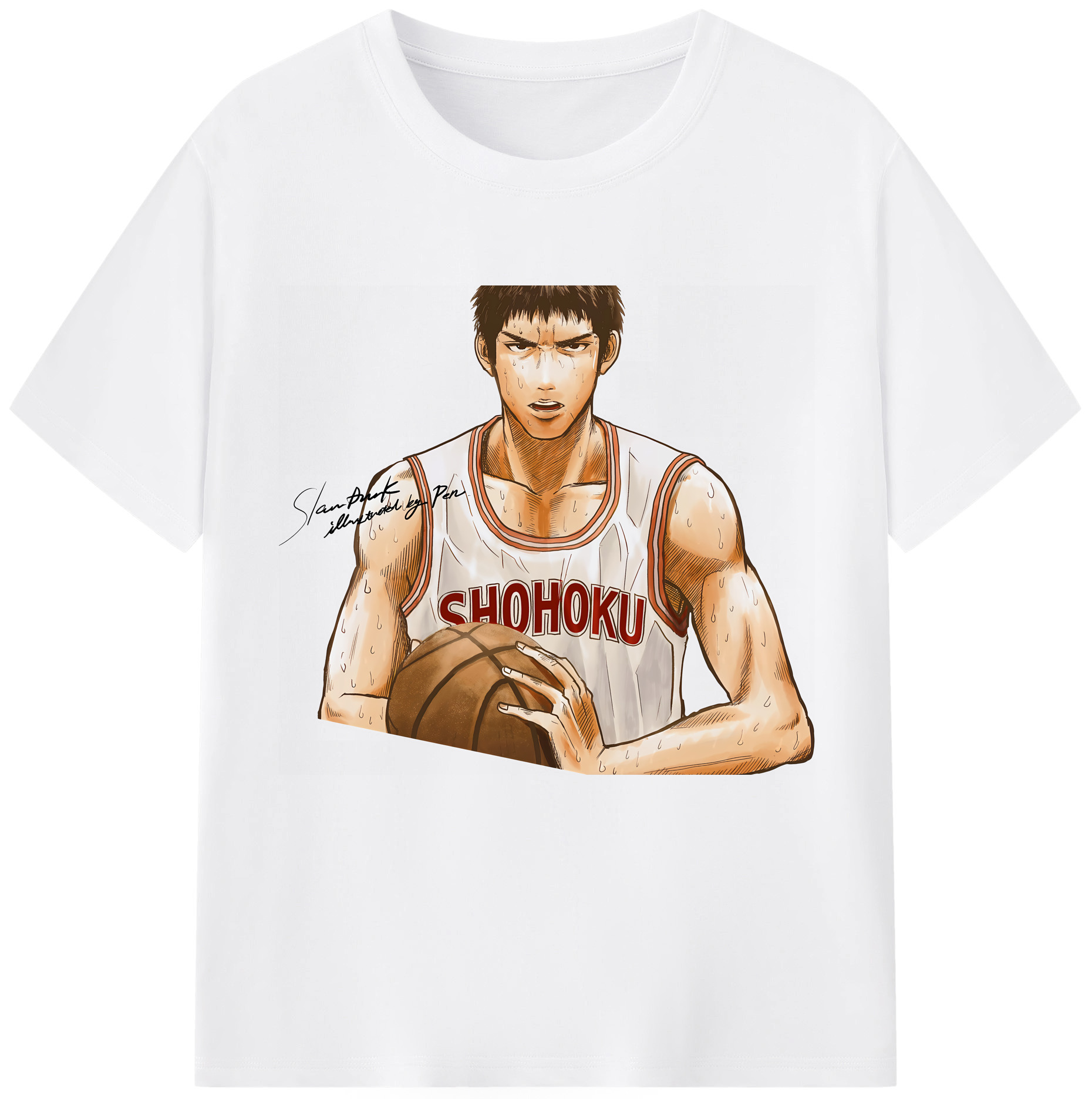 SLAM DUNK／スラムダンク 綿100％半袖Tシャツ（フロントプリント）