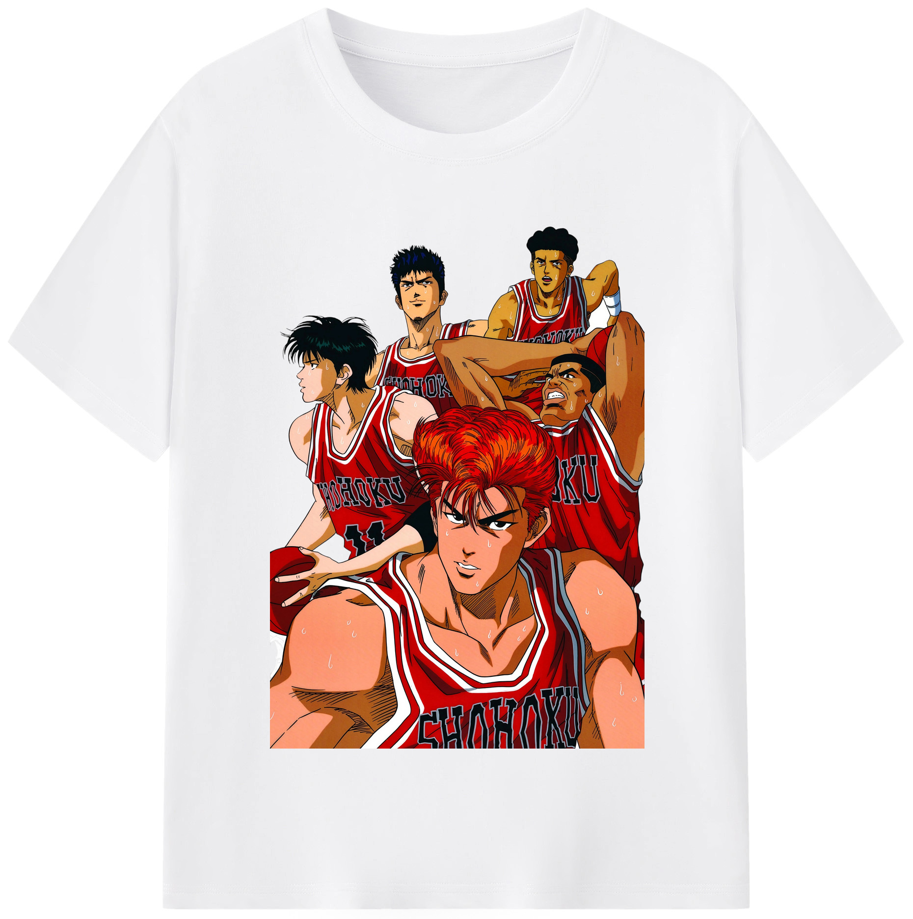 SLAM DUNK／スラムダンク 綿100％半袖Tシャツ（フロントプリント）