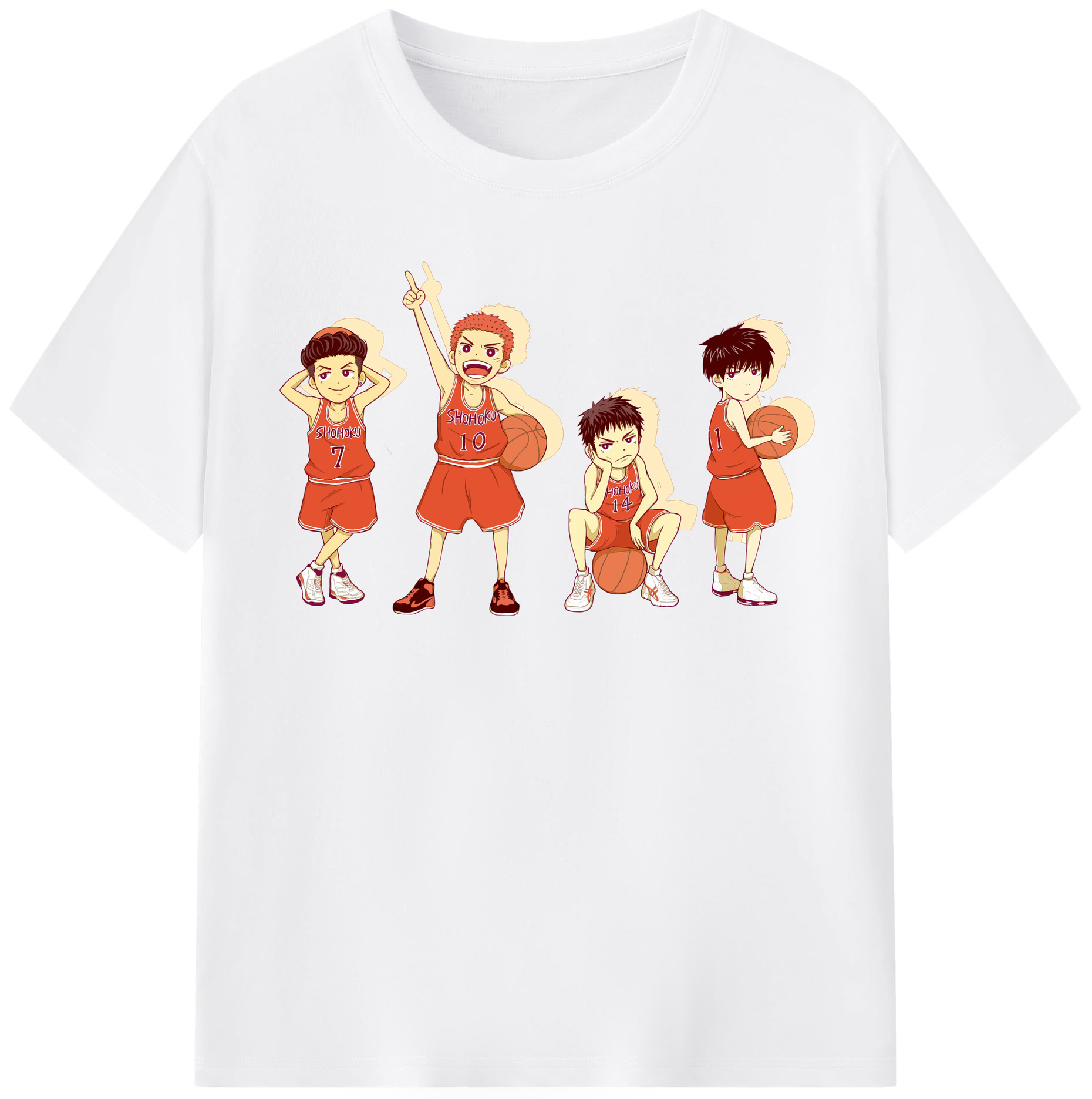 SLAM DUNK／スラムダンク 綿100％半袖Tシャツ（フロントプリント）