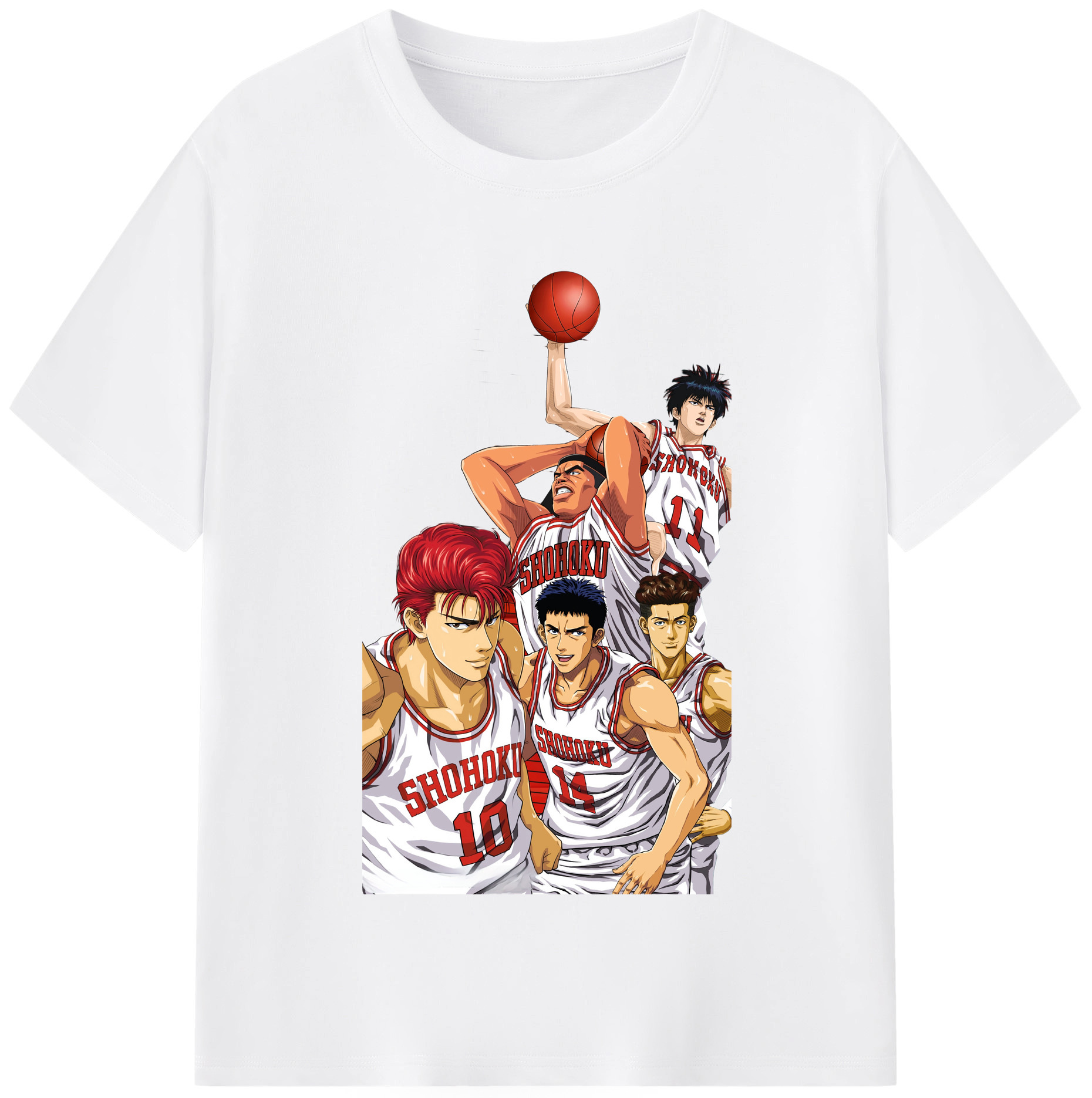 SLAM DUNK／スラムダンク 綿100％半袖Tシャツ（フロントプリント）