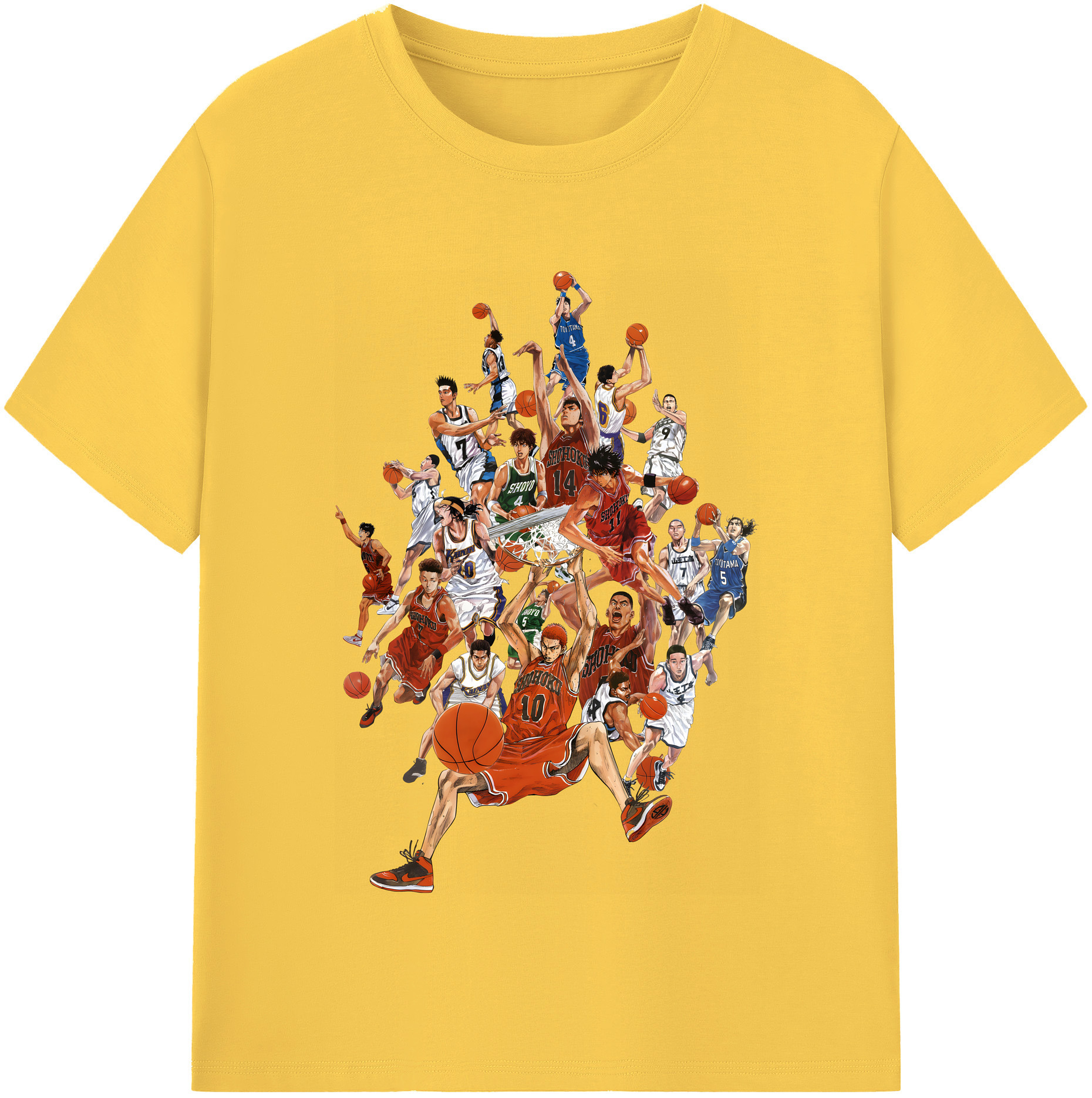 SLAM DUNK／スラムダンク 綿100％半袖Tシャツ（フロントプリント）
