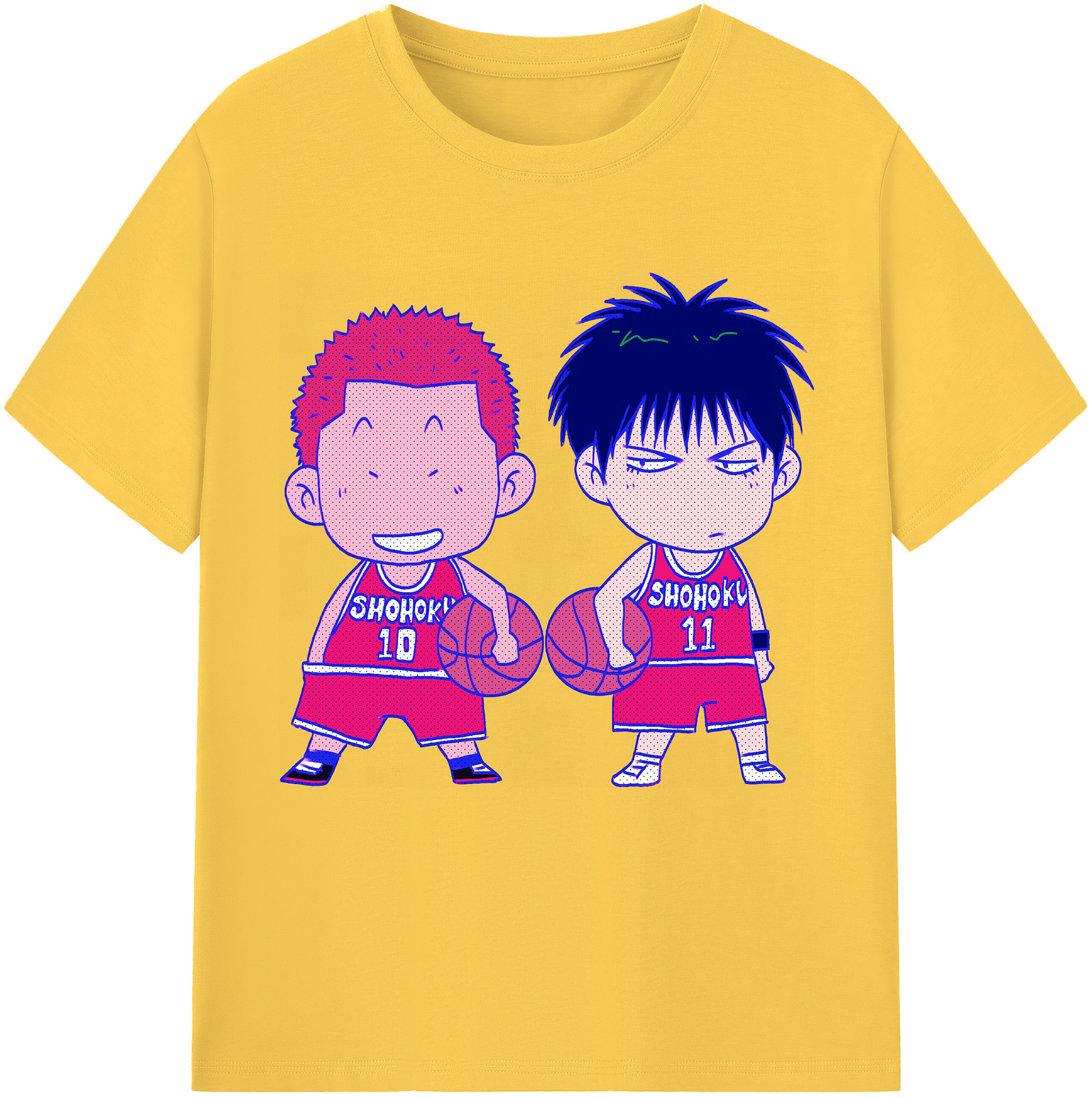 SLAM DUNK／スラムダンク 綿100％半袖Tシャツ（フロントプリント）