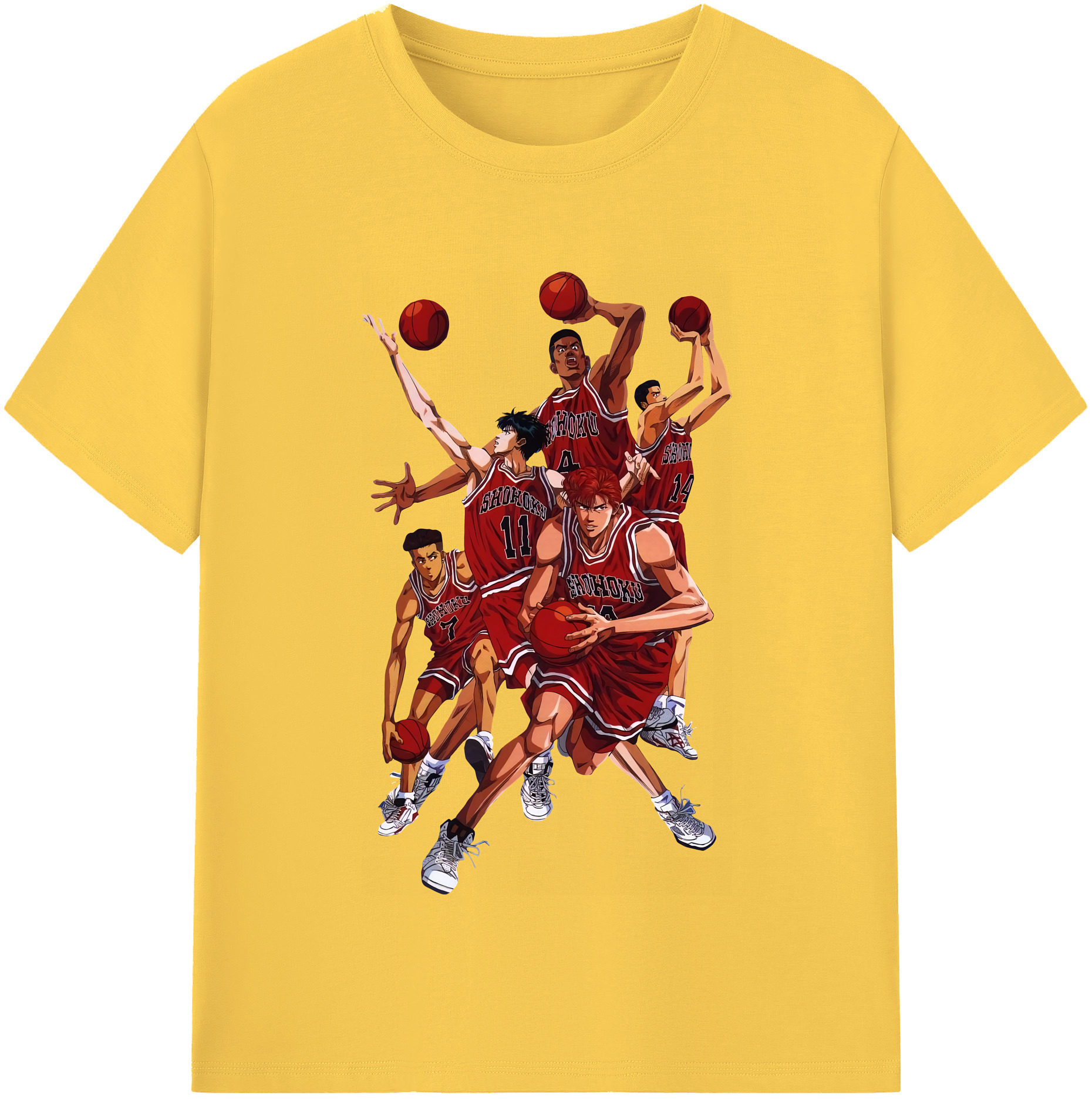 SLAM DUNK／スラムダンク 綿100％半袖Tシャツ（フロントプリント）