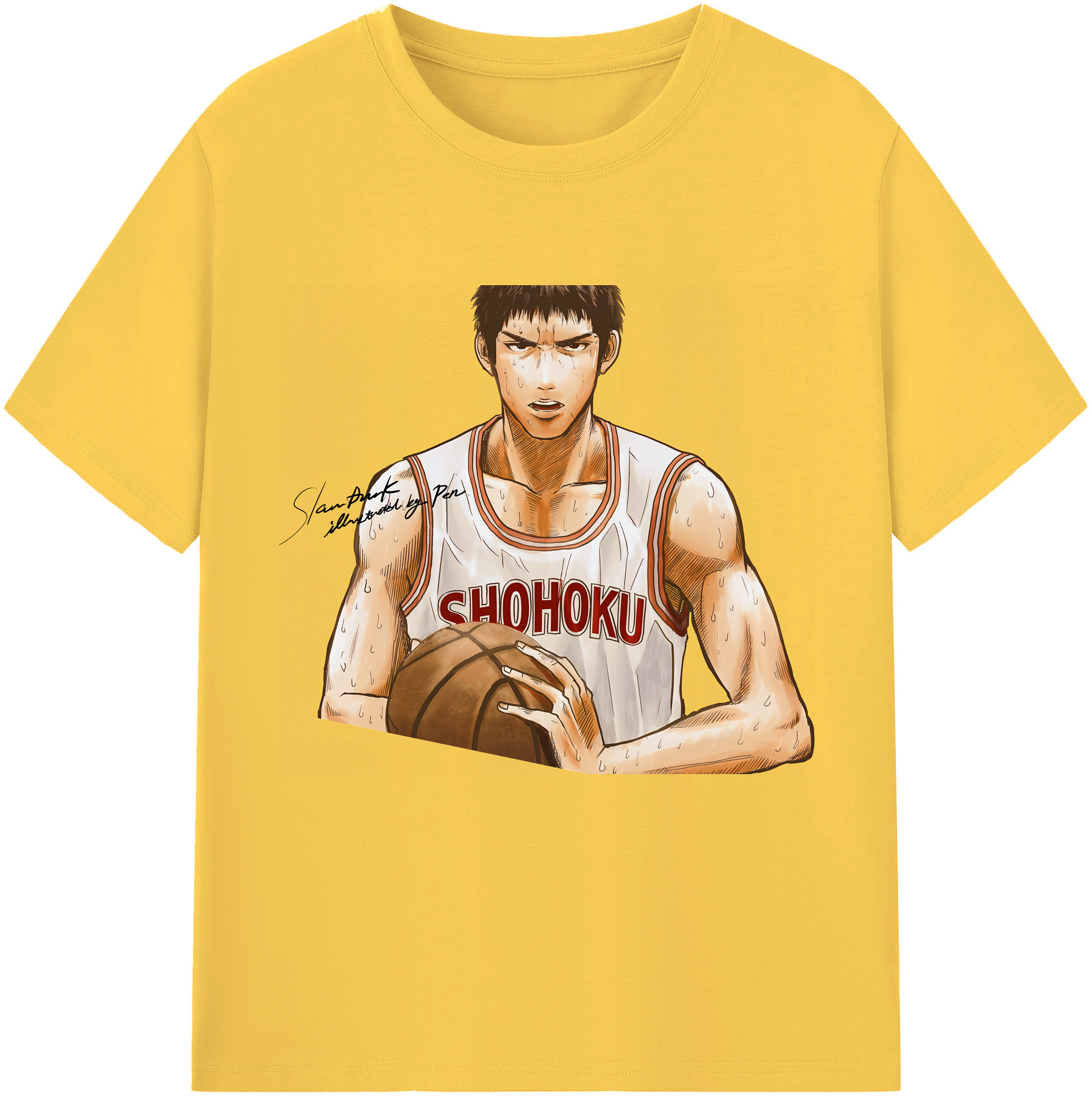 SLAM DUNK／スラムダンク 綿100％半袖Tシャツ（フロントプリント）