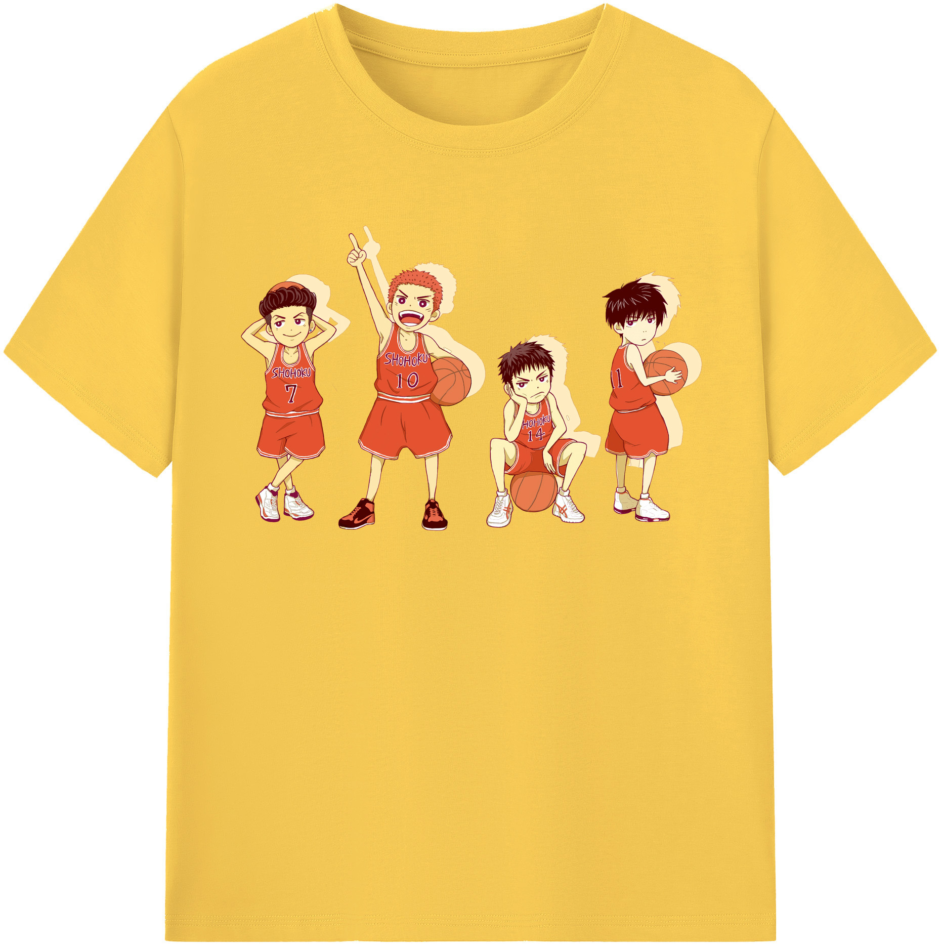 SLAM DUNK／スラムダンク 綿100％半袖Tシャツ（フロントプリント）