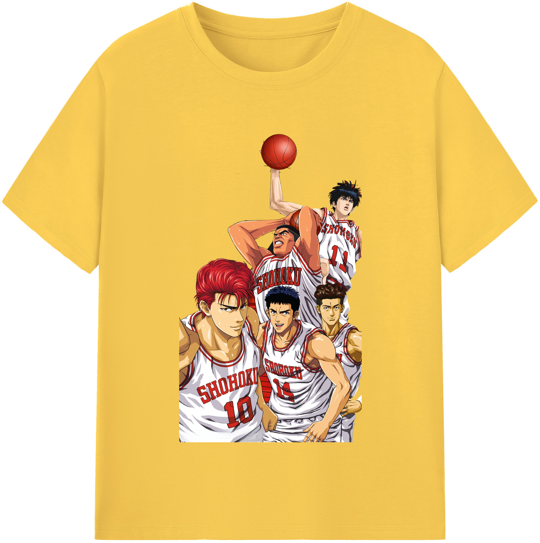 SLAM DUNK／スラムダンク 綿100％半袖Tシャツ（フロントプリント）