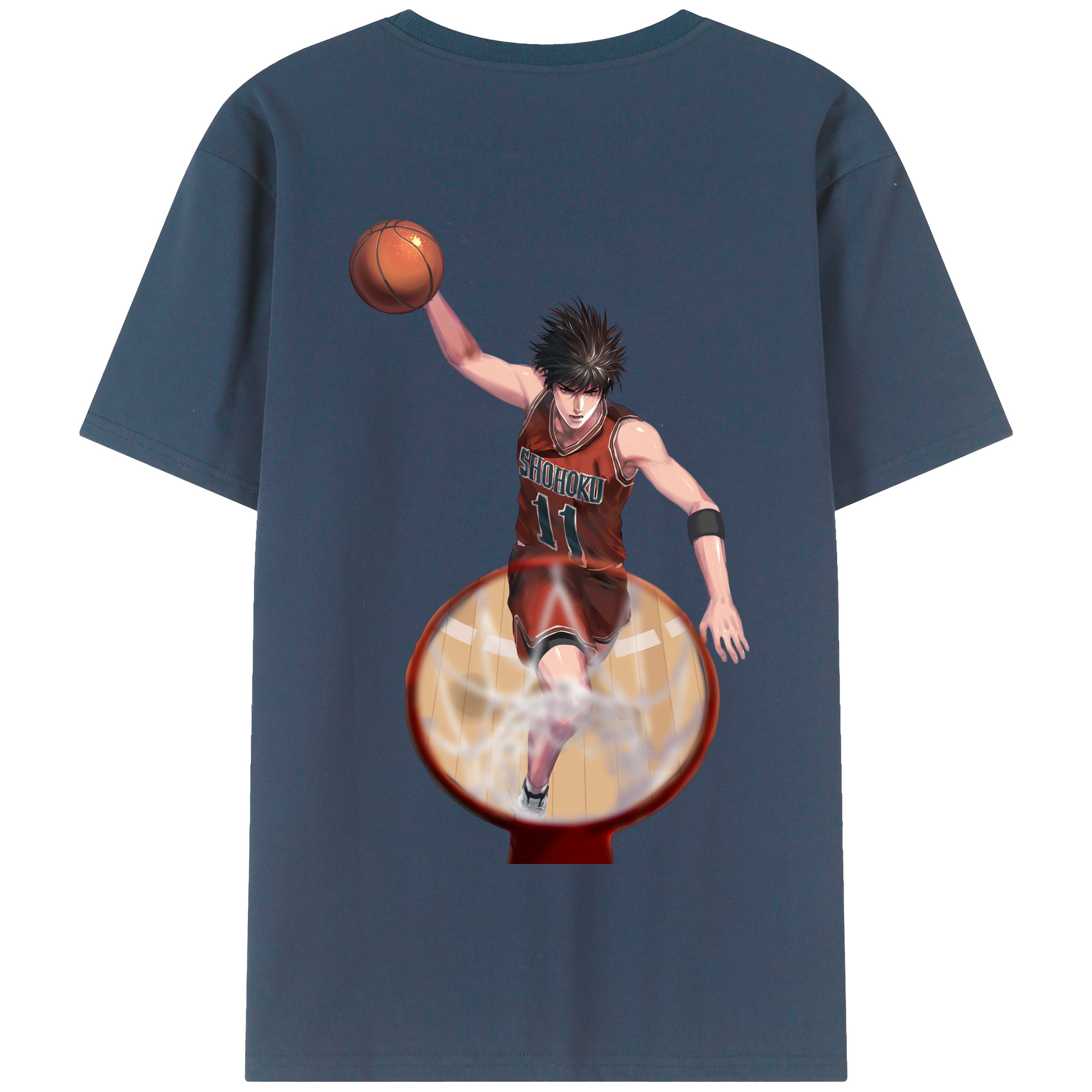 SLAM DUNK／スラムダンク 綿100％半袖Tシャツ（背面プリント）
