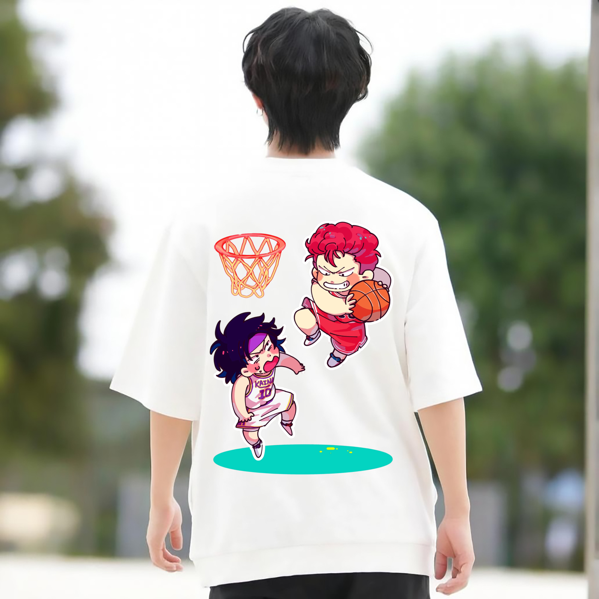 SLAM DUNK／スラムダンク 綿100％半袖Tシャツ（背面プリント）