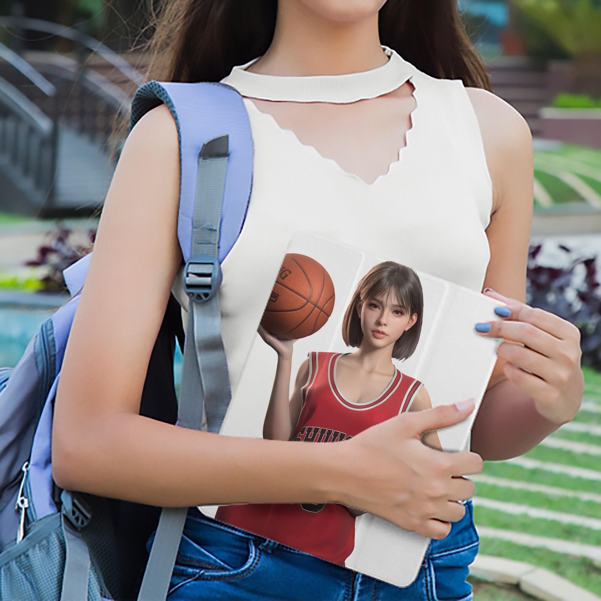 SLAM DUNK／スラムダンク IPad ケース ペン収納付き 三つ折りスタンド PUレザー×シリコン 対応機種9.5/10.5/10.9インチ