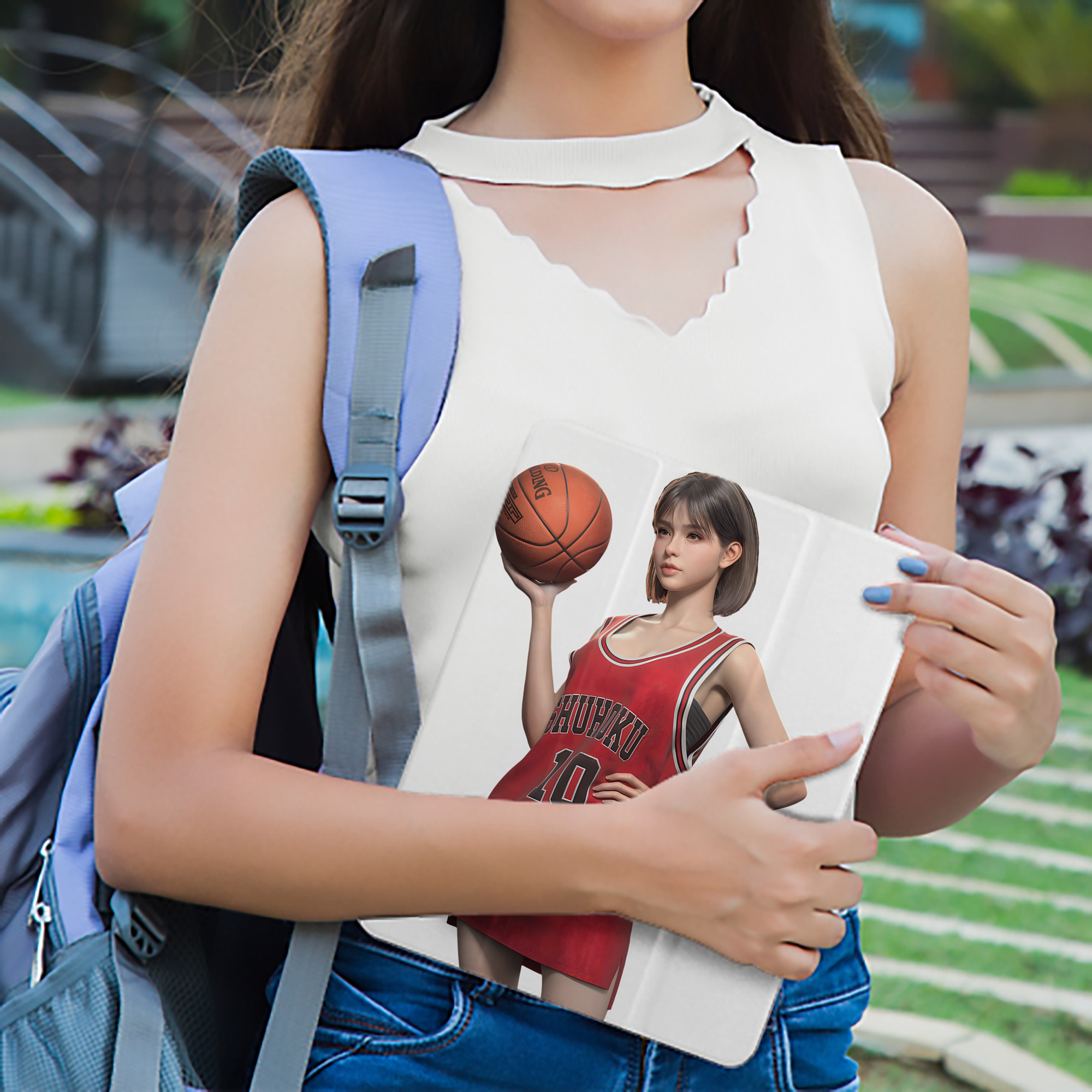 SLAM DUNK／スラムダンク IPad ケース ペン収納付き 三つ折りスタンド PUレザー×シリコン 対応機種9.5/10.5/10.9インチ
