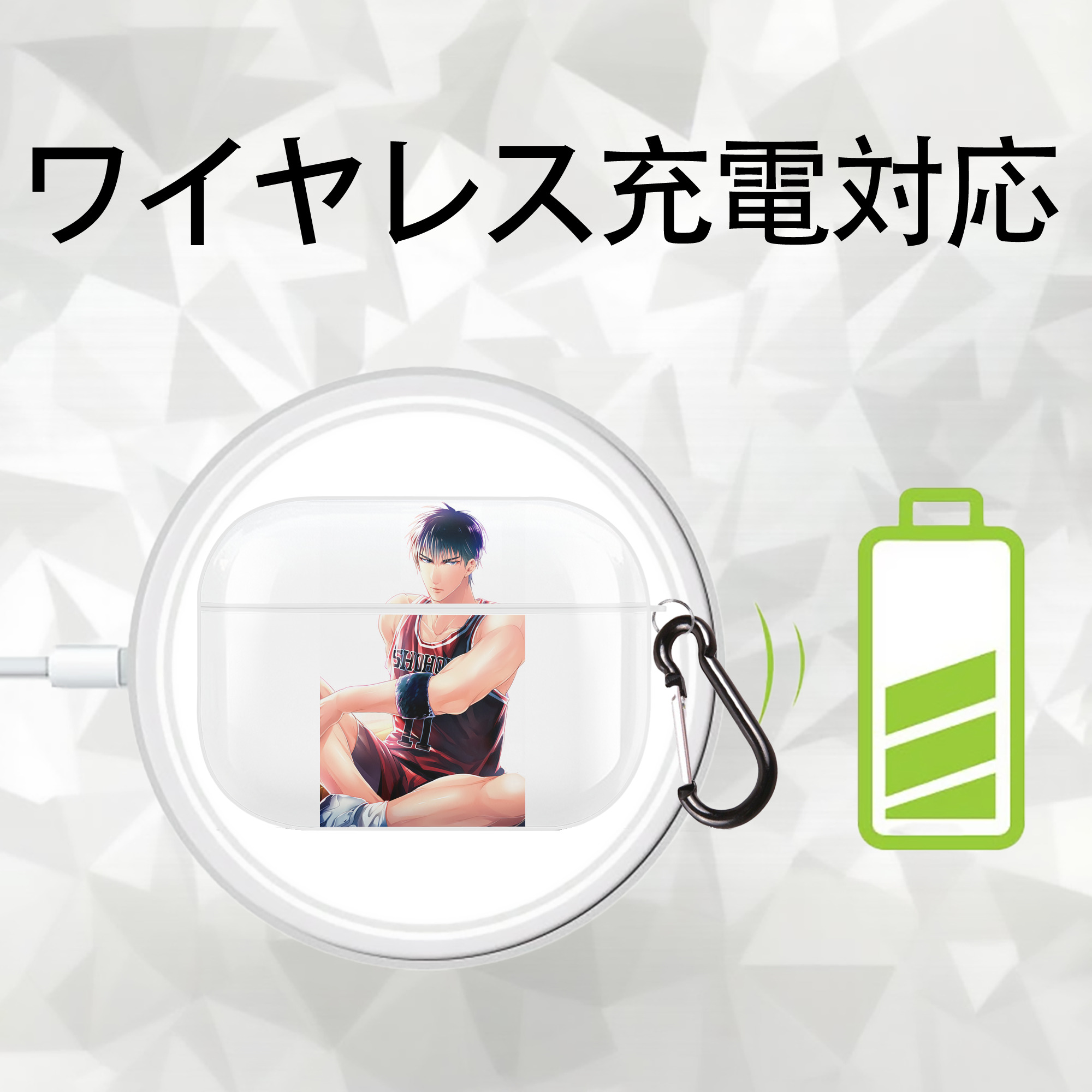 SLAM DUNK／スラムダンク 【AirPods Pro用】ハードシェル保護ケース 耐衝撃・防指紋・カラビナ付き商品仕様